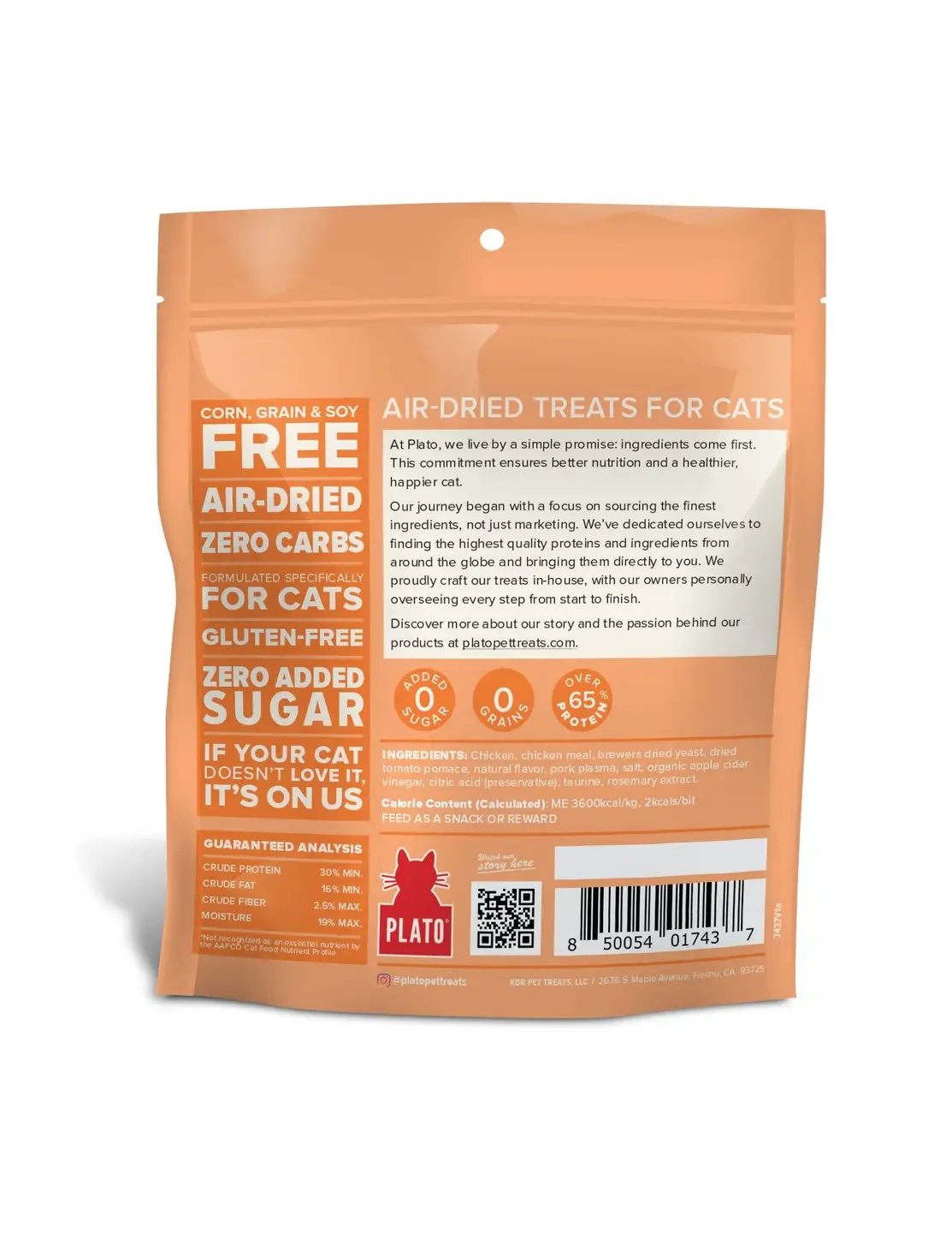 Plato-cat treats- all natural-chicken-ingredients.webp