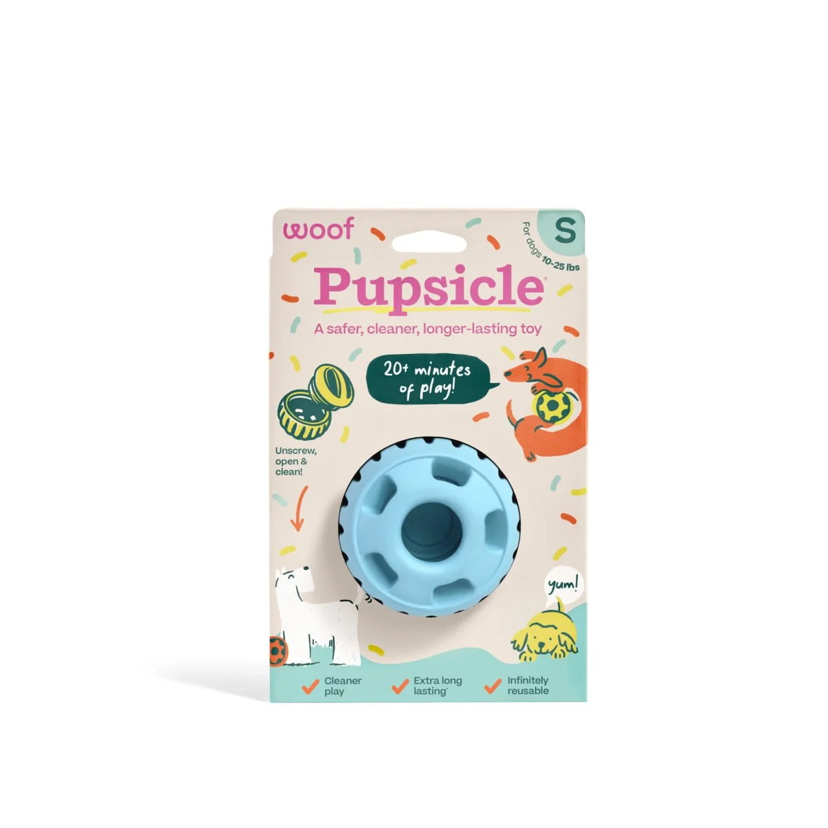 Woof Pupsicle Dog Toy – Birthday Blue (Small)-front.jpeg