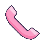 Icon of a pink telephone handset on a light purple background