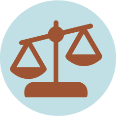Icon of a balance scale representing justice or fairness