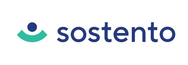 Sostento logo with a stylized smiling face and the word 'sostento' in lowercase letters.