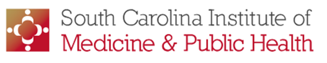 Logo of South Carolina Institute of Medicine & Public Health with red and white design including a circular pattern.