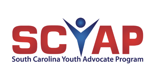 Logo of South Carolina Youth Advocate Program with stylized figure and text.