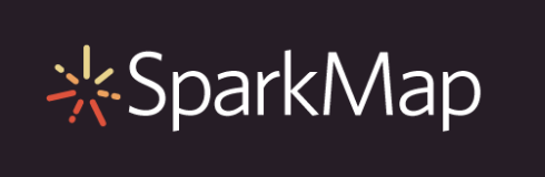 SparkMap logo with a stylized starburst icon in yellow, red, and orange