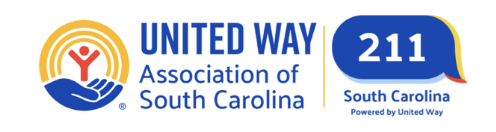 Logo of United Way Association of South Carolina with the number 211 and South Carolina text