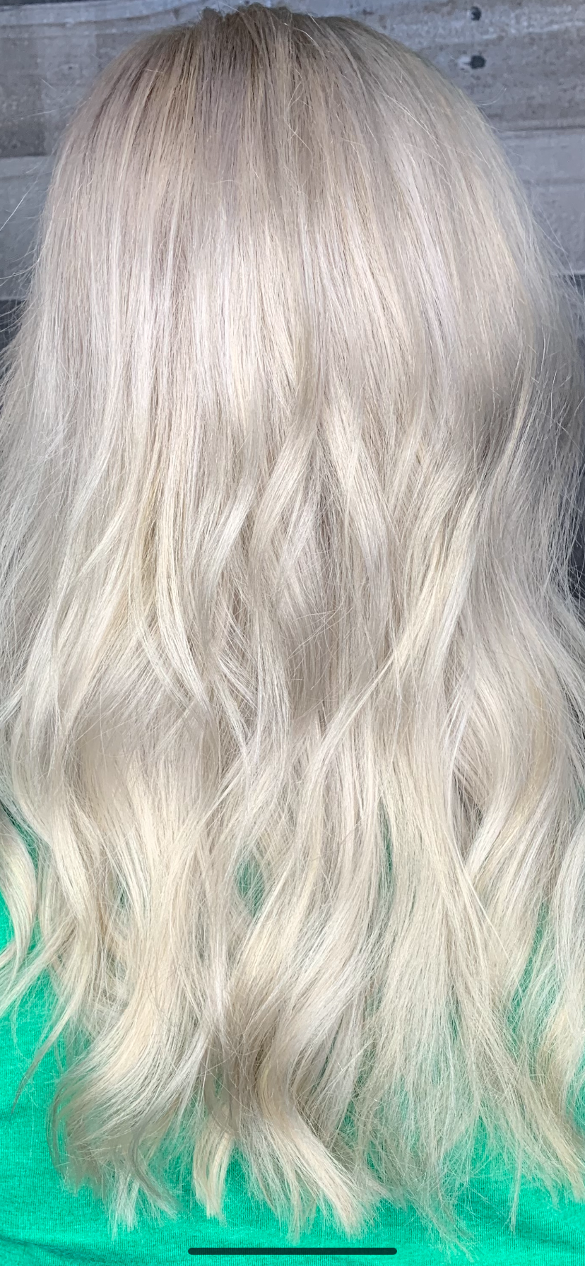 Soft ash blonde with a blended root, back view, North Phoenix blonde specialist