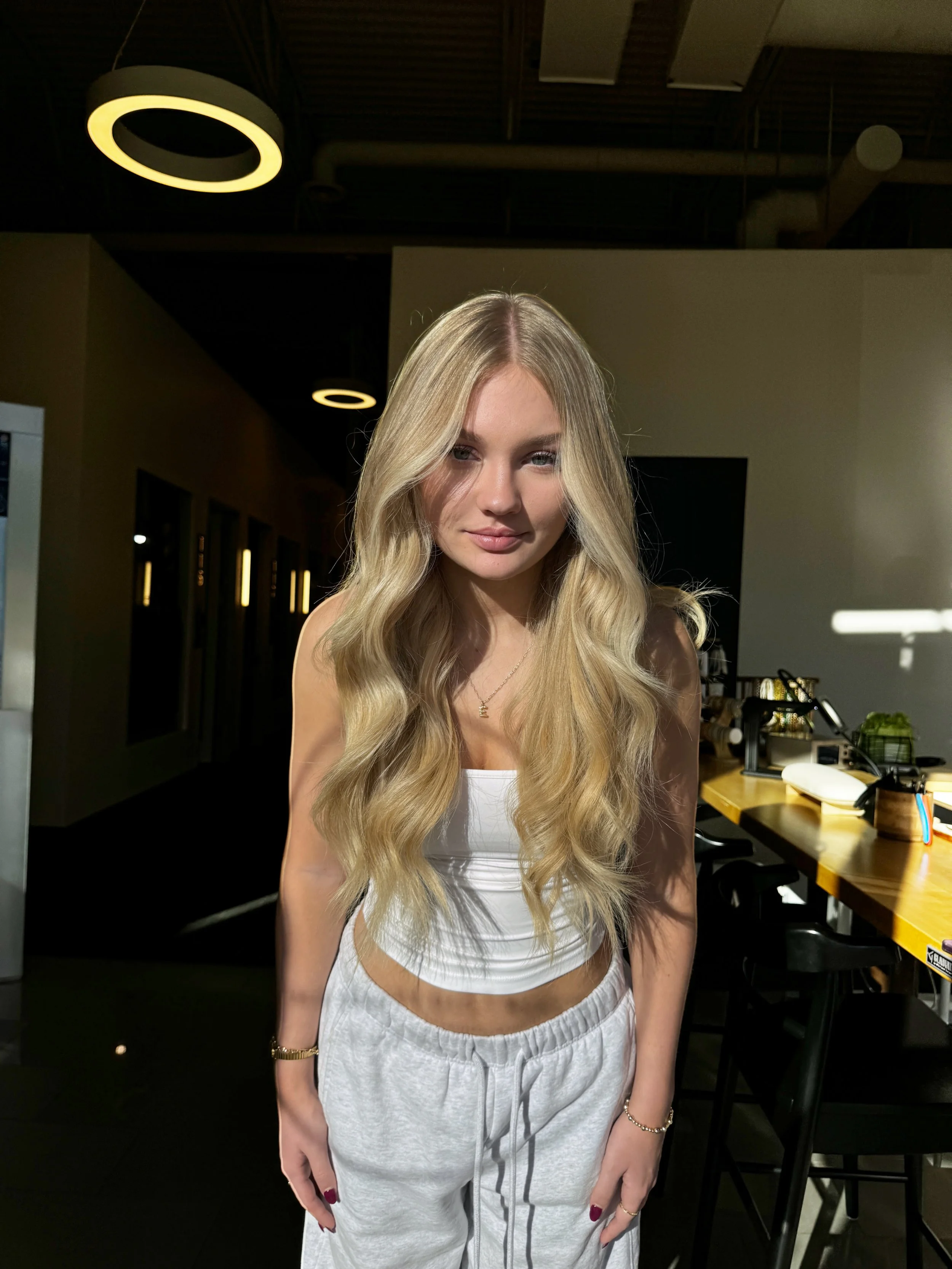 Long golden blonde with soft waves by Michael Joseph Hair, North Phoenix blonde specialist