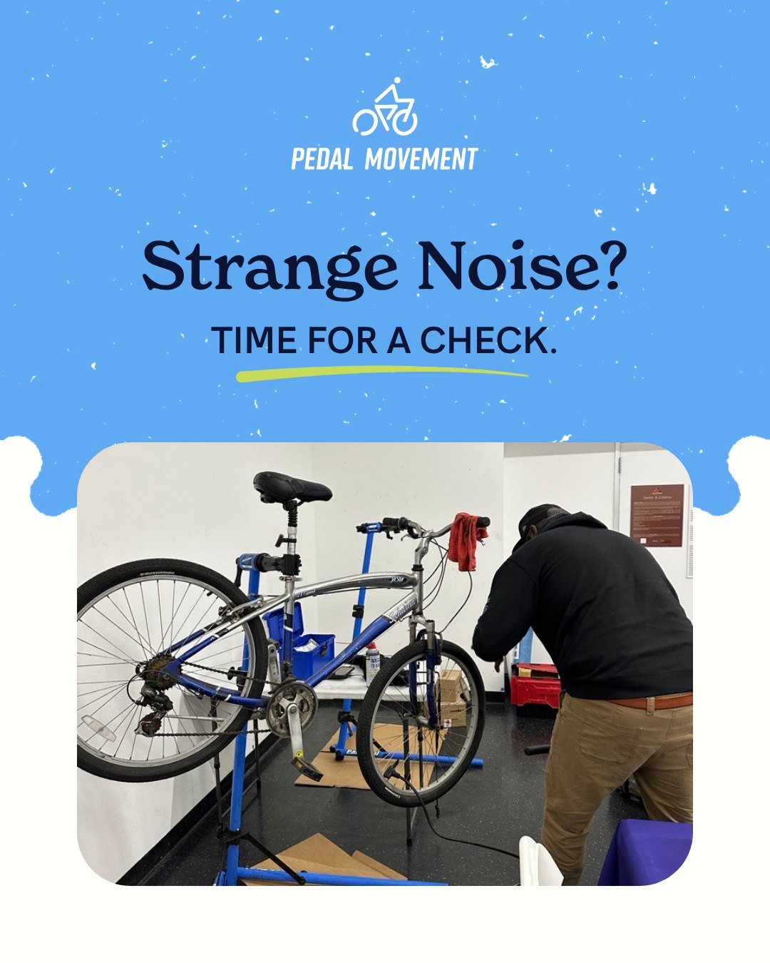 BOO! 👻🚲 Hear something strange on your ride?

Squealing brakes, a skipping chain, mystery rattles, or a slow leak can turn a normal ride into a bike horror story fast.

The good news is, most bike horror stories are a lot easier to handle when you 