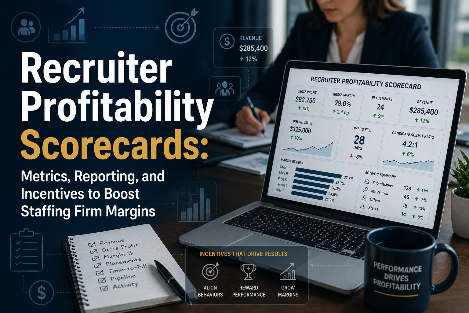 Recruiter Profitability Scorecards: Metrics, Reporting, and Incentives to Boost Staffing Firm Margins