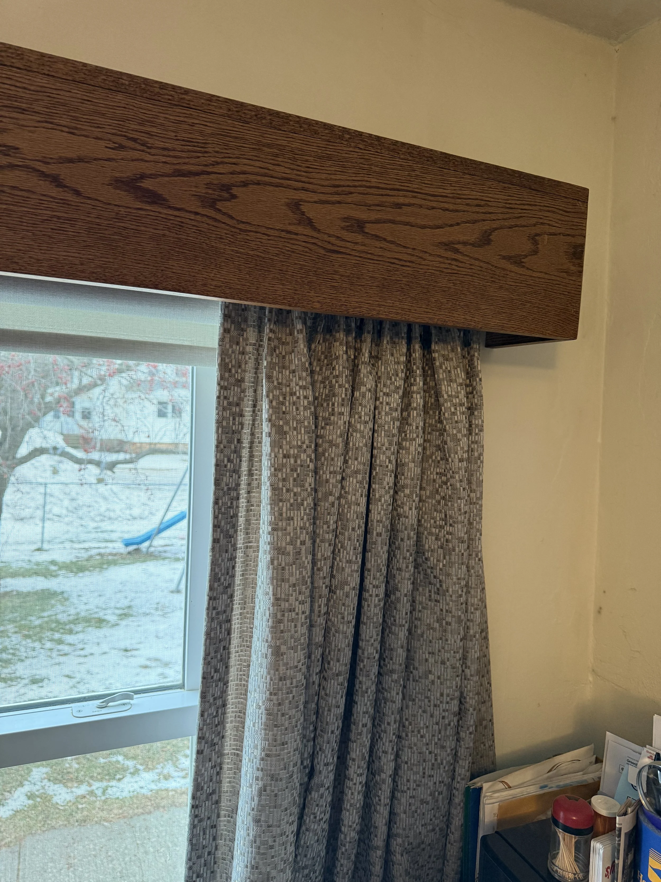 oak cornice installed