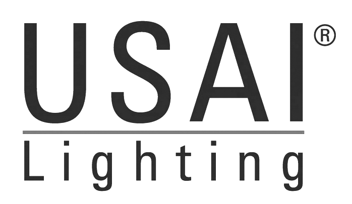 USA Lighting logo in black with the words 'USA' and 'Lighting', with 'USA' above a thin line and 'Lighting' below it.