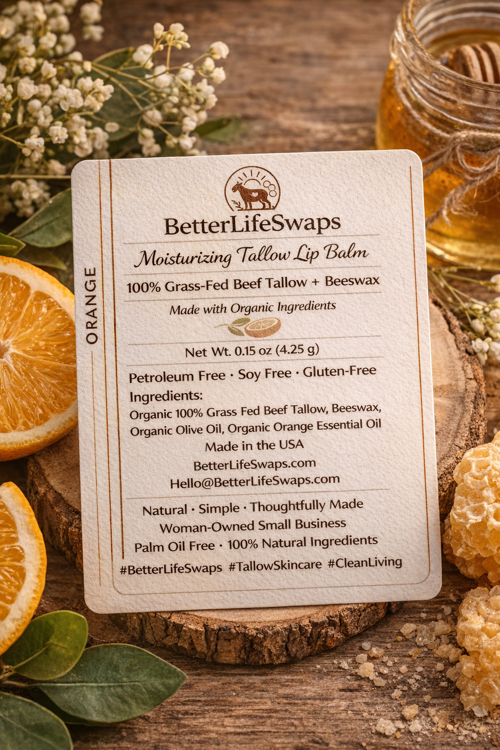 Tallow Lip Balm Label Orange.png