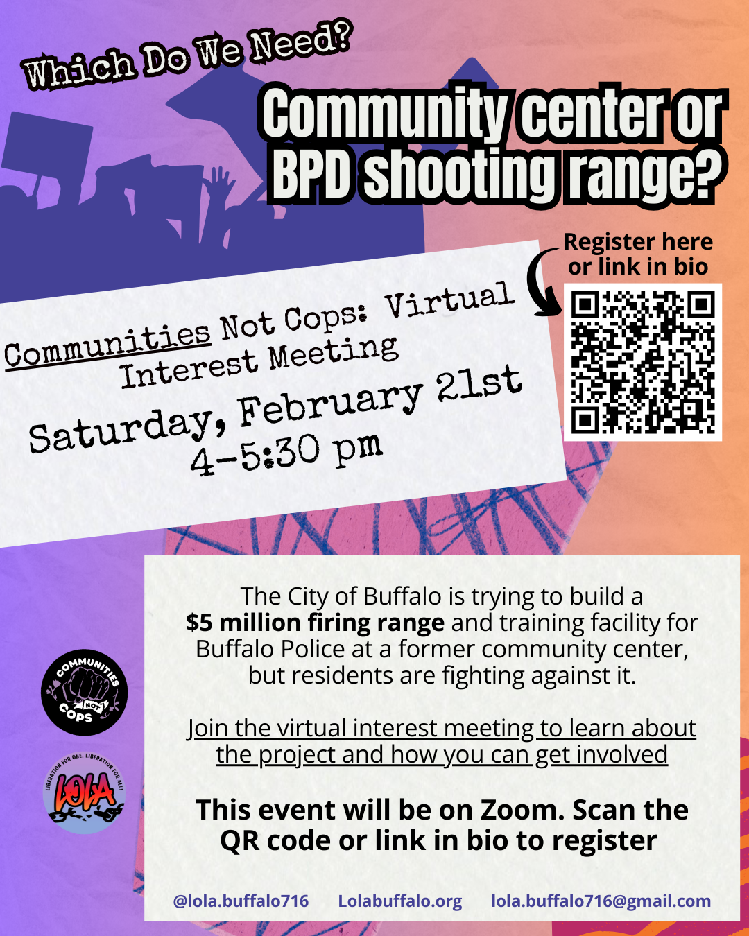February “Communities Not Cops” Virtual Interest Meeting