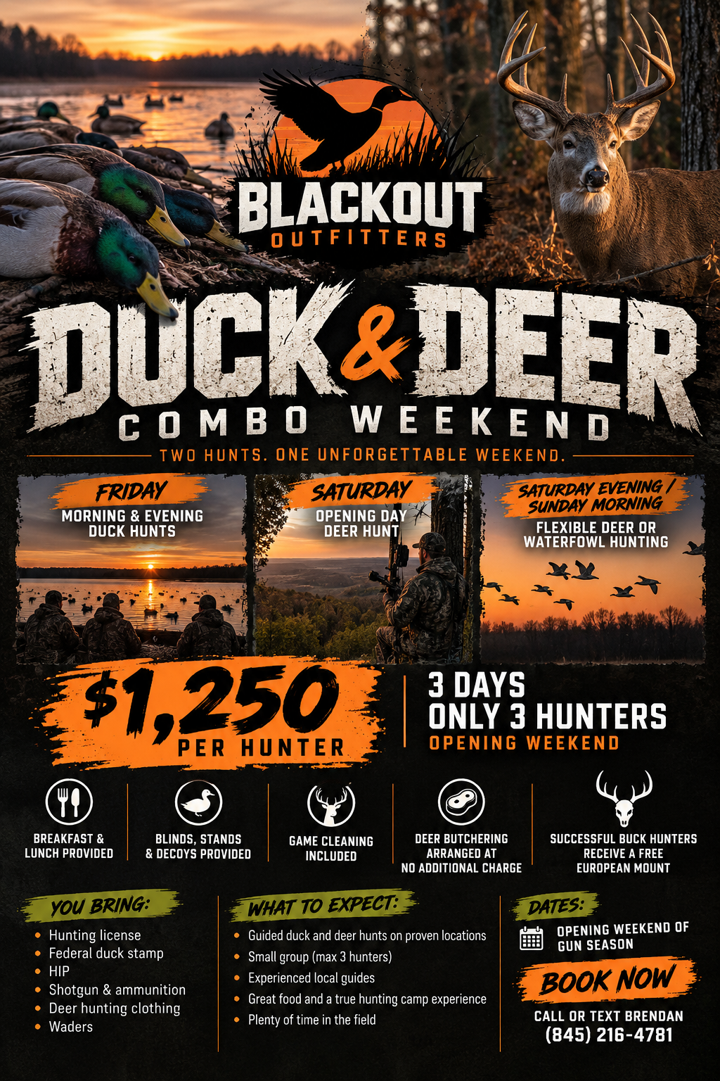 Duck and Deer Combo Weekend Hunt (price per person)