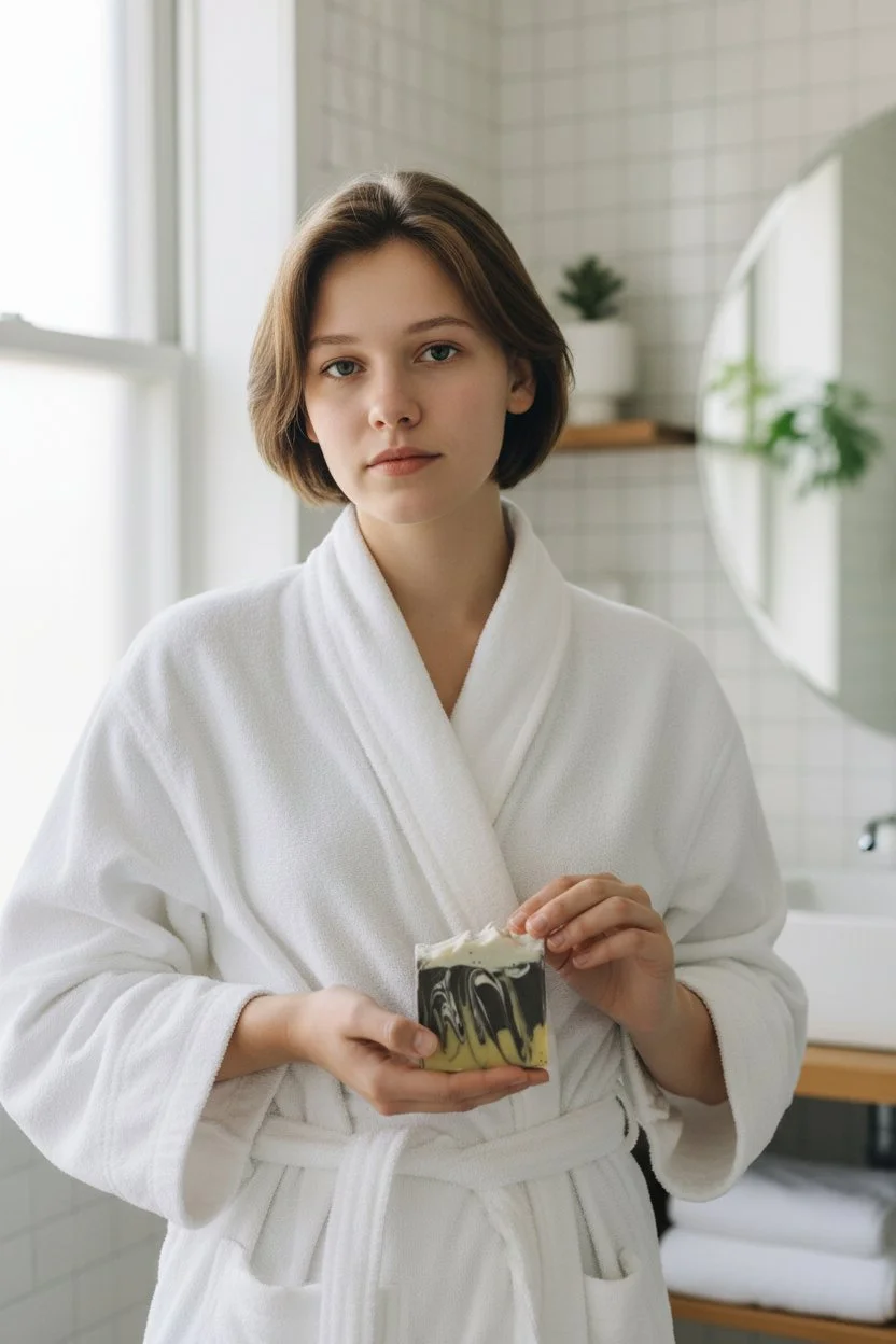 Silent Hope Sunflower Sandalwood beer soap bar in lifestyle setting