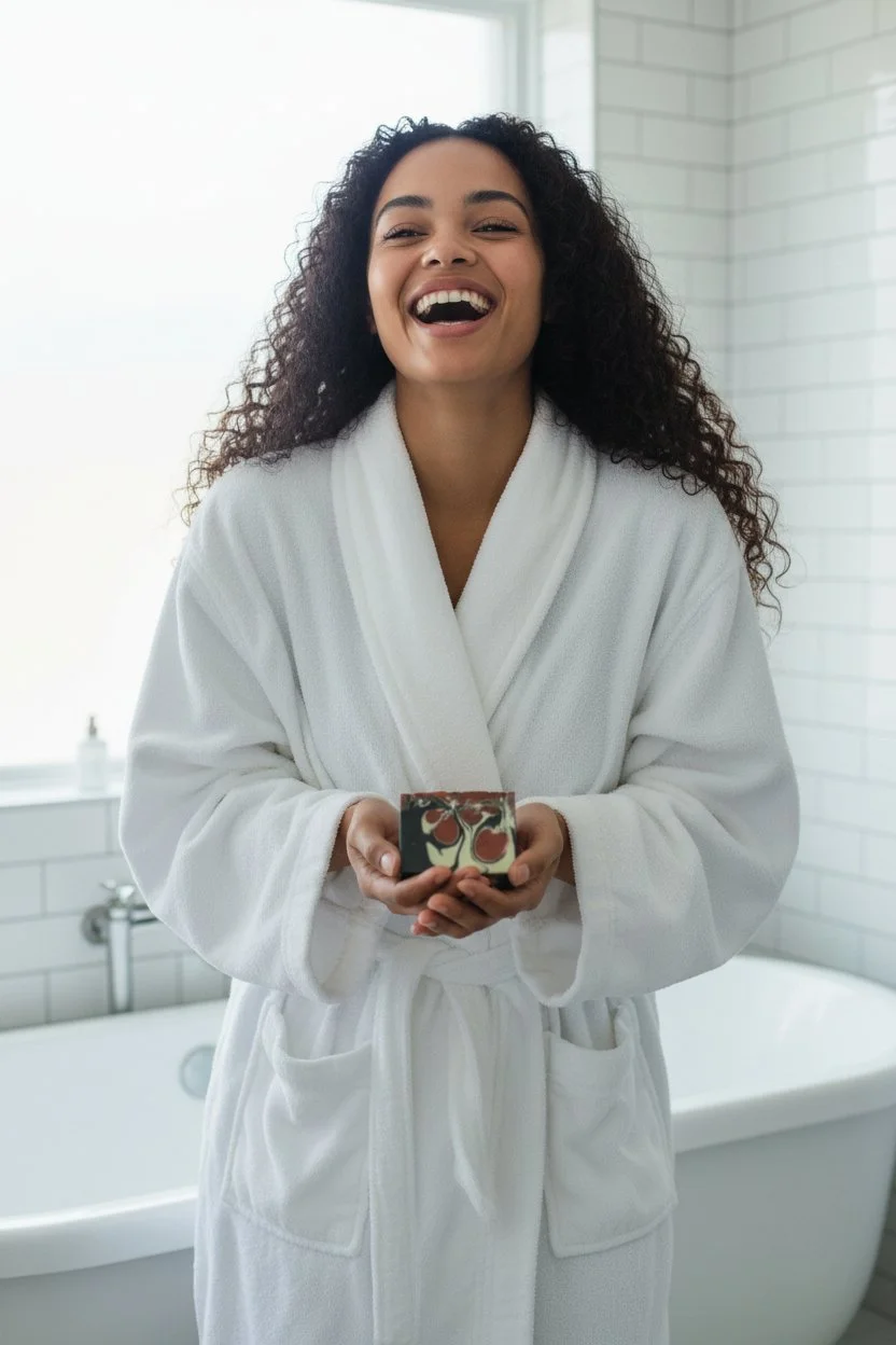 Repentance Apple beer soap bar in hand