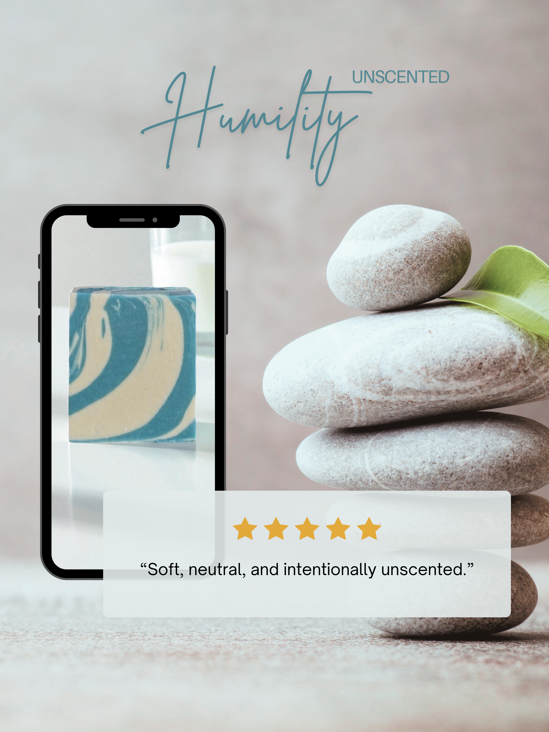 Customer review graphic for Humility Fragrance Free beer soap bar