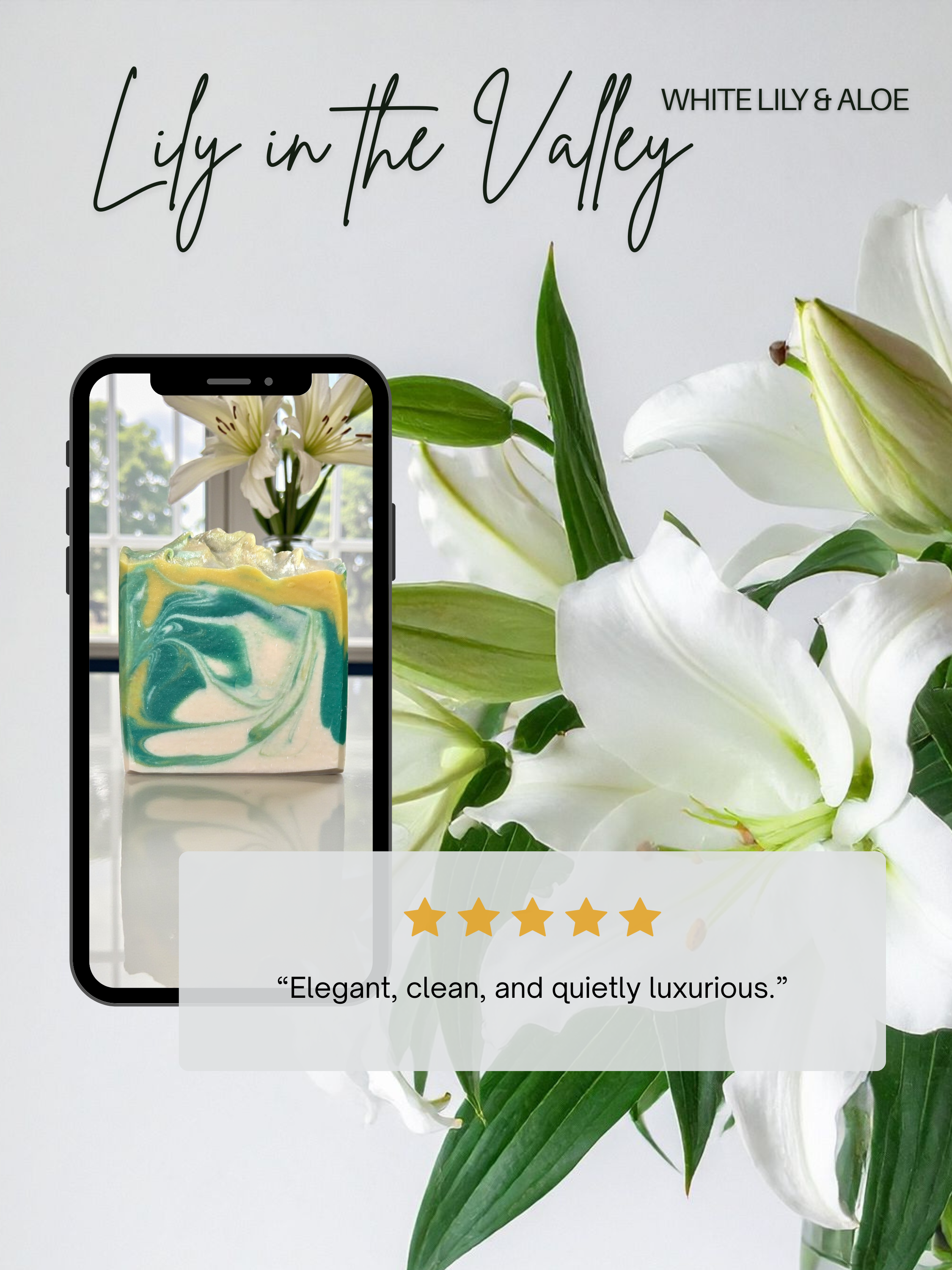 Customer review graphic for Lily in the Valley Stargazer Lily beer soap bar