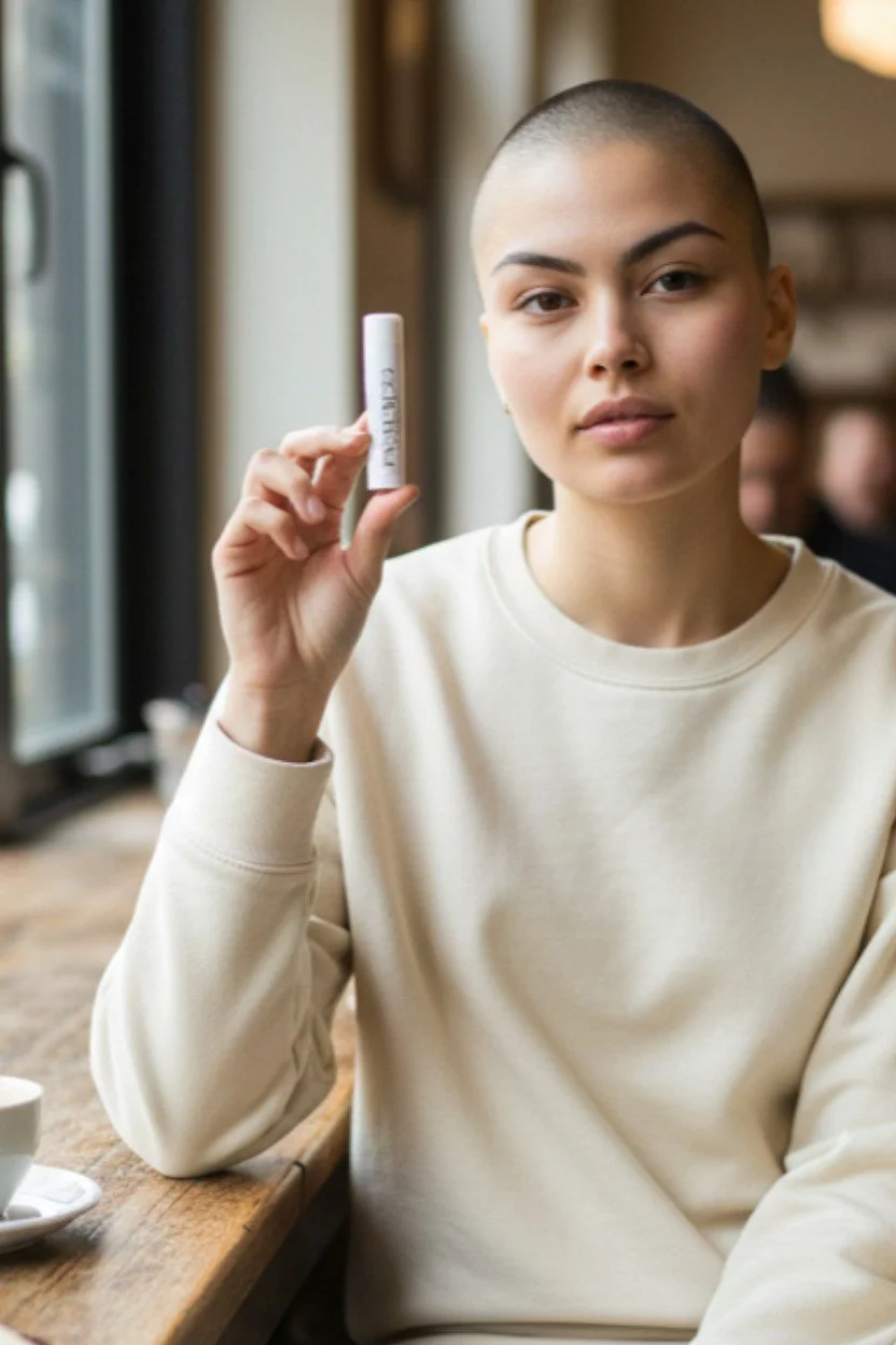 Flavorful Beeswax Lip Balm in hand