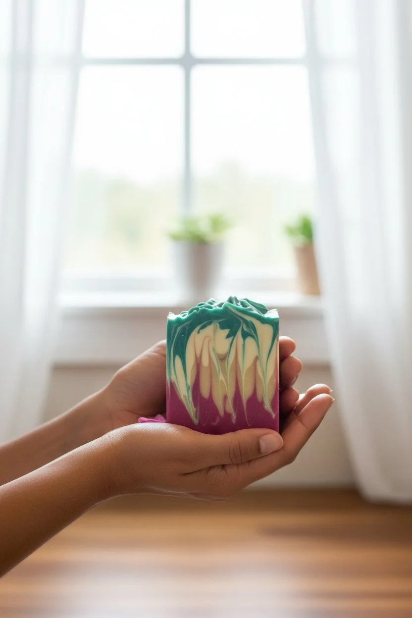 Heartfelt Harmony Empathy’s Embrace beer soap bar in hand