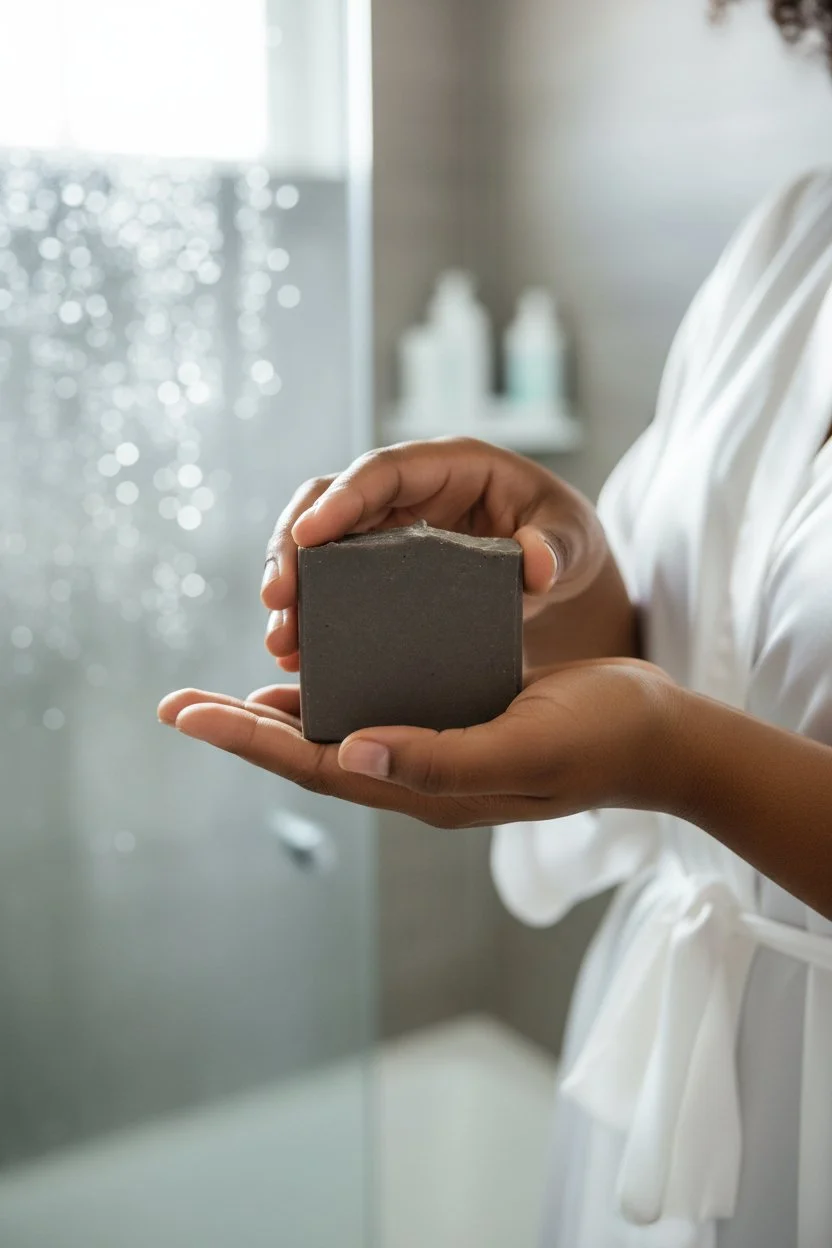 Victorious Warm Vanilla Sugar beer soap bar in hand