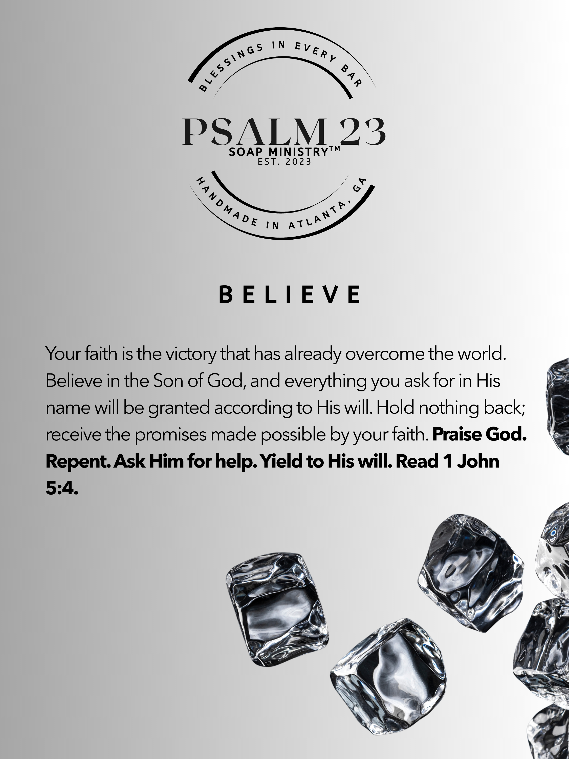 Believe Black Ice scripture story card