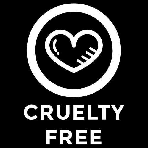 Heart symbol inside a circle with the text 'Cruelty Free' beneath it.