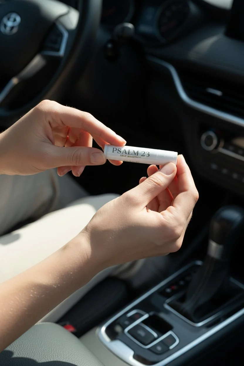 Flavorful Beeswax Lip Balm in hands