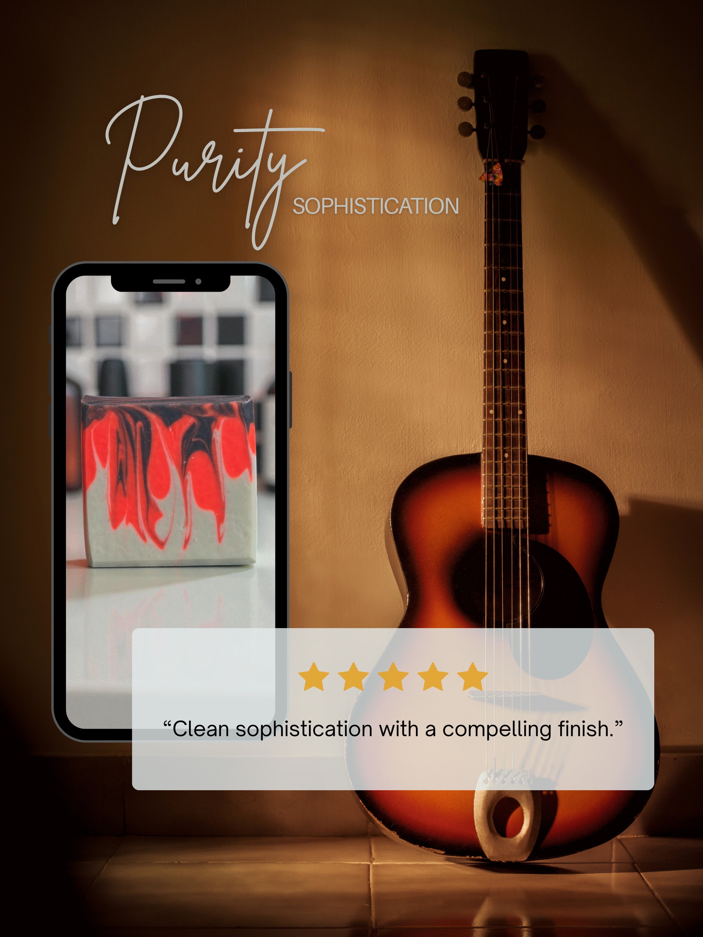 Customer review graphic for Purity Sophistication beer soap bar