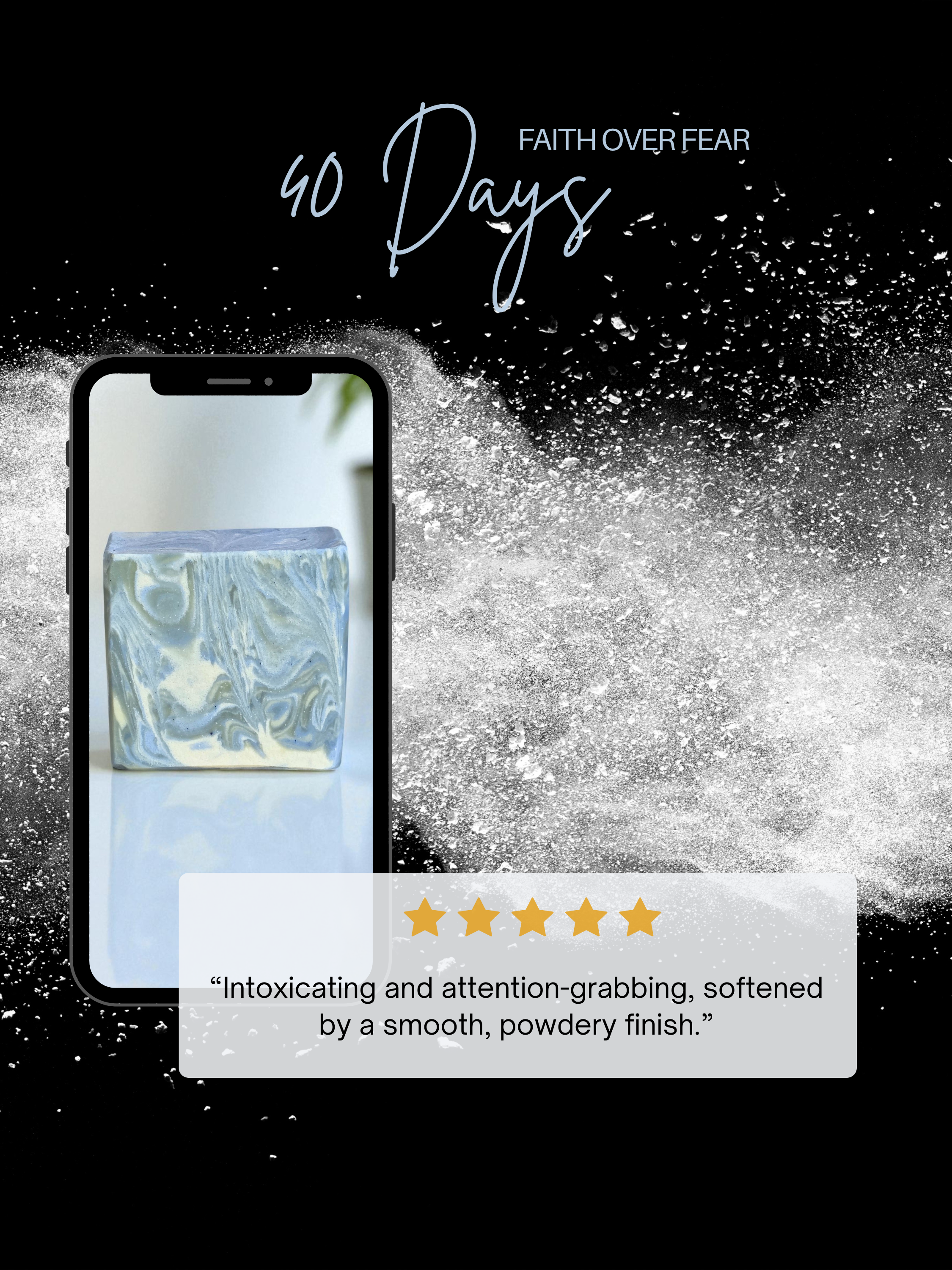 Customer review graphic for 40 Nights Faith Over Fear beer soap bar