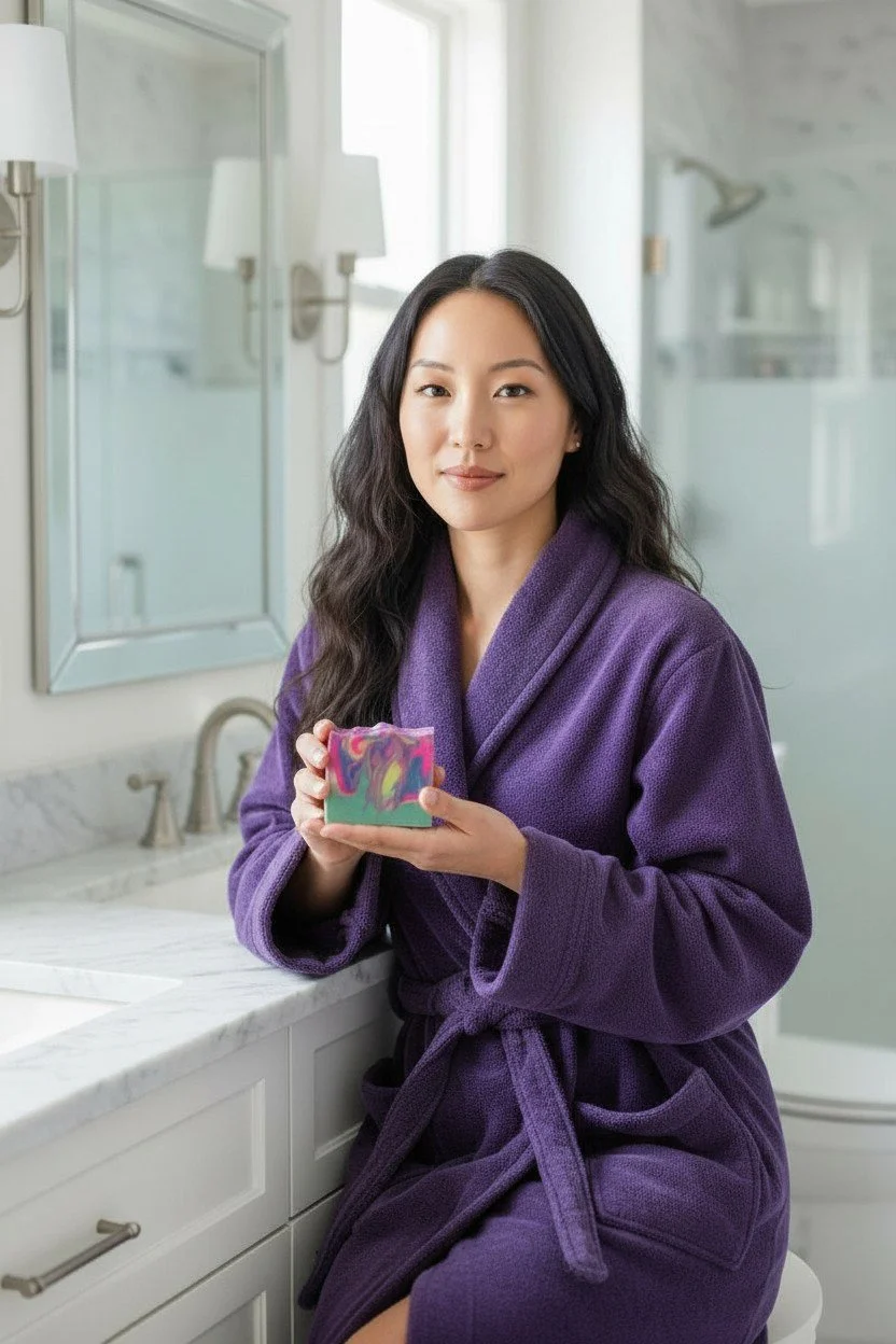 Unseen Glory Butterfly Garden beer soap bar in hand