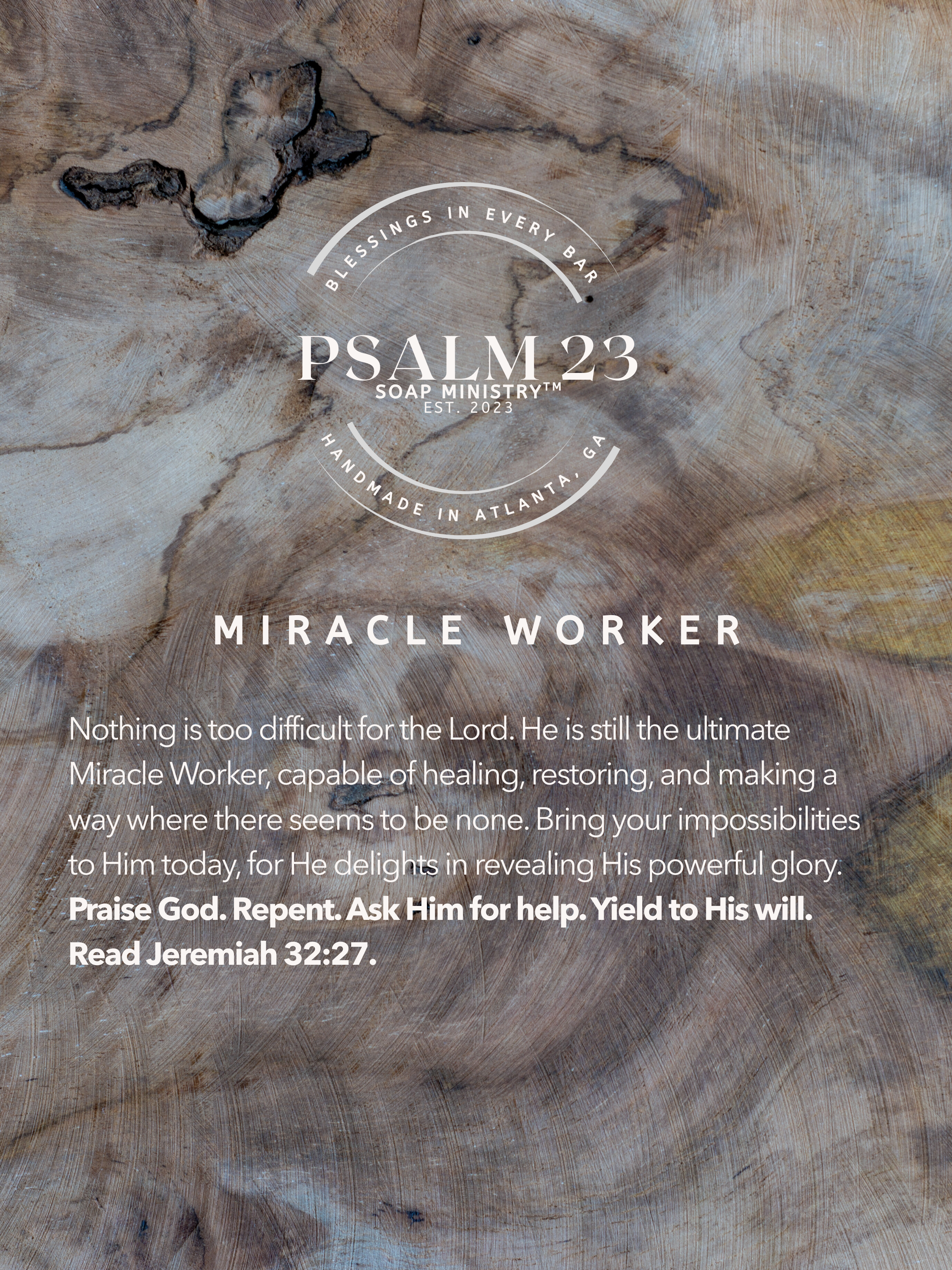 Miracle Worker Mahogany Teakwood scripture story card