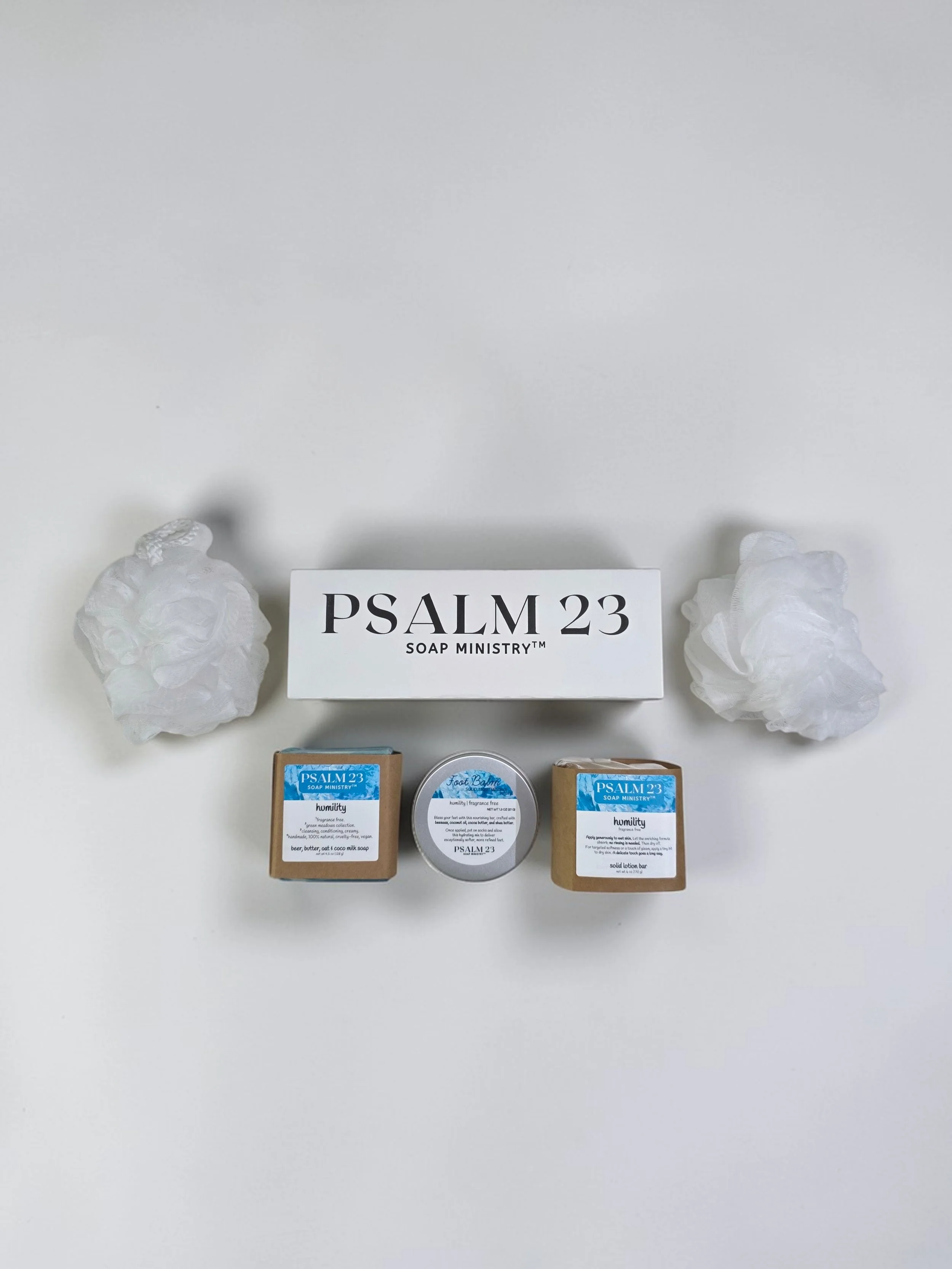 Humility fragrance-free gift set laid flat