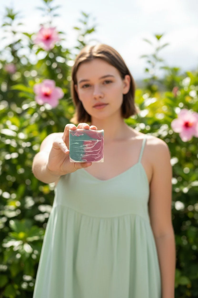 psalm23soapministry-deliverance-hawaiian-pink-hibiscus-beer-soap-hero (Virtual Model) (1).jpg