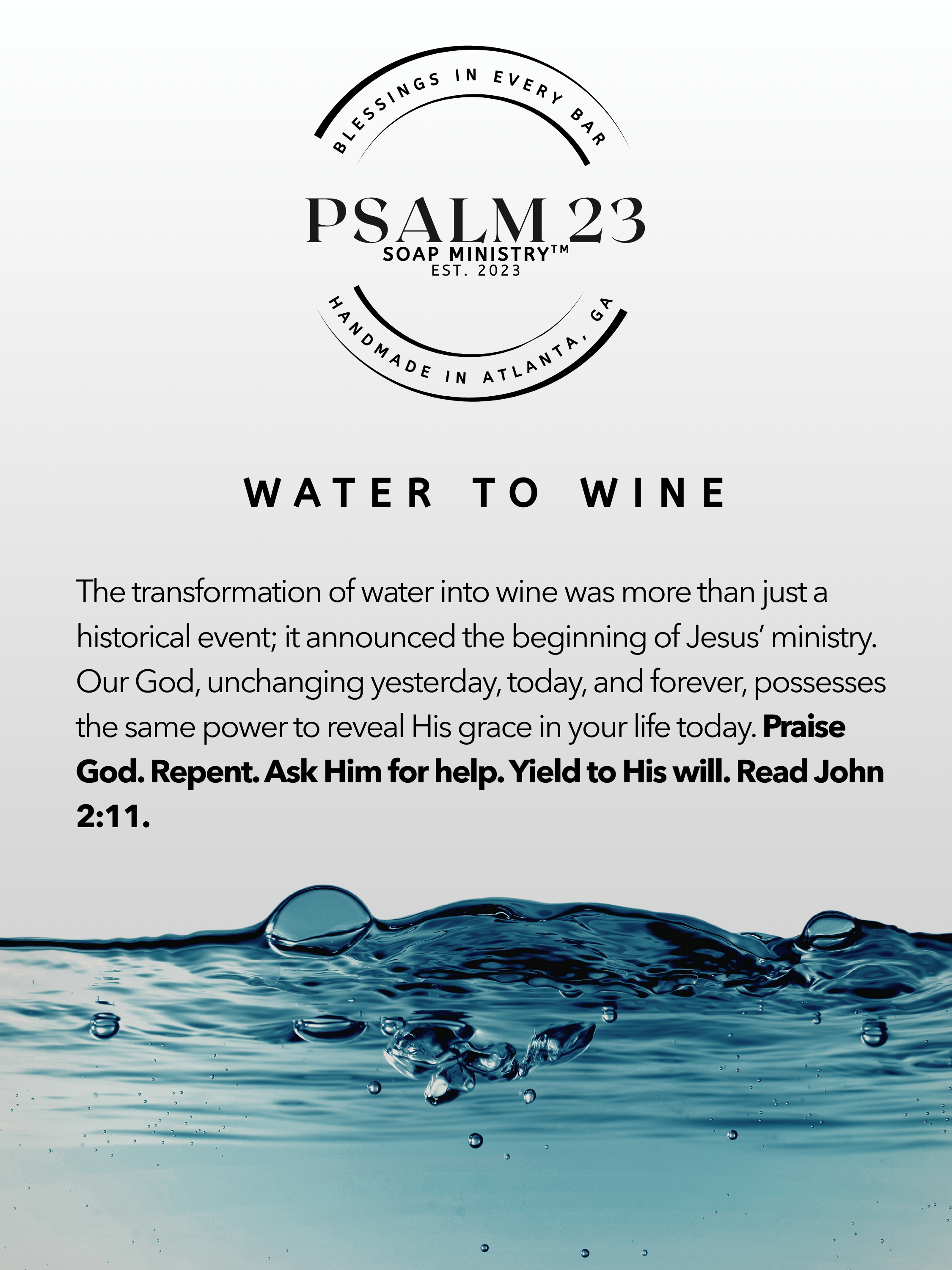 Water to Wine Cool Water scripture story card