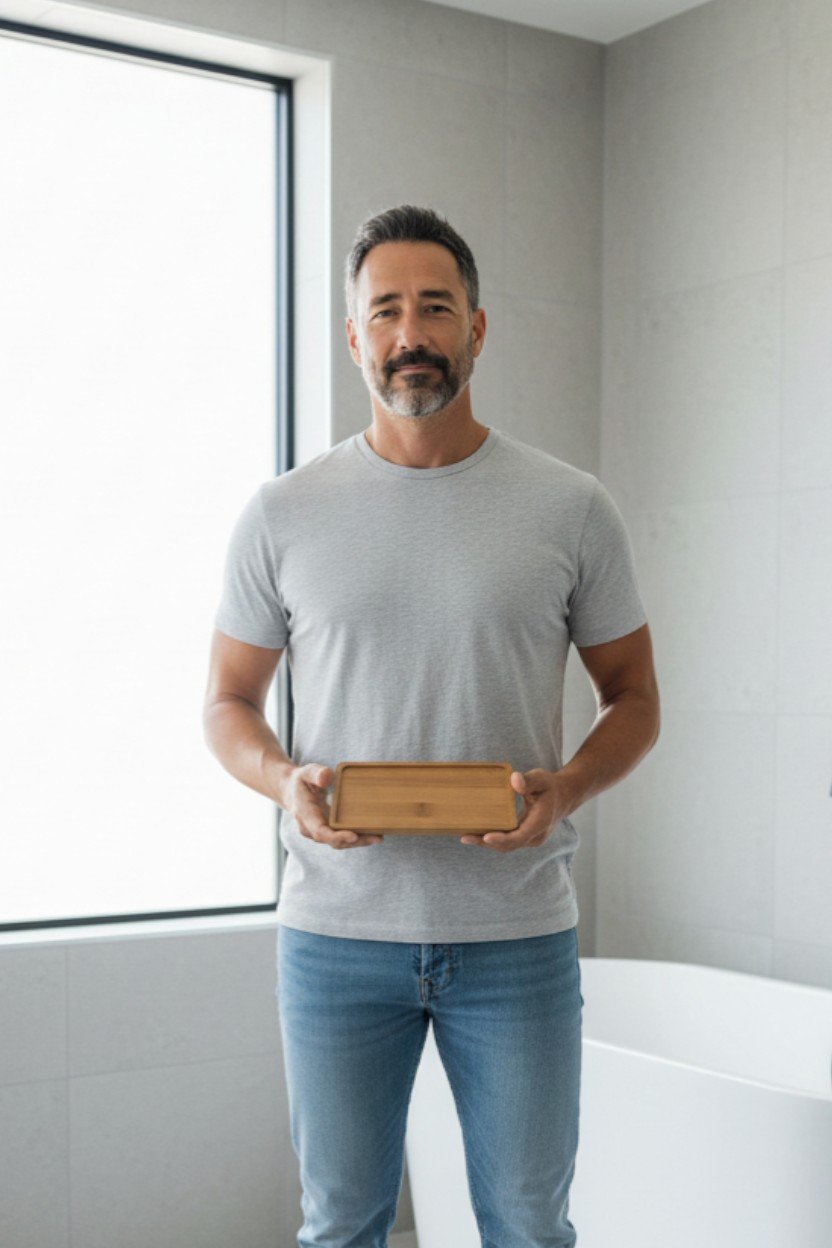 Bamboo Balm Tray being held