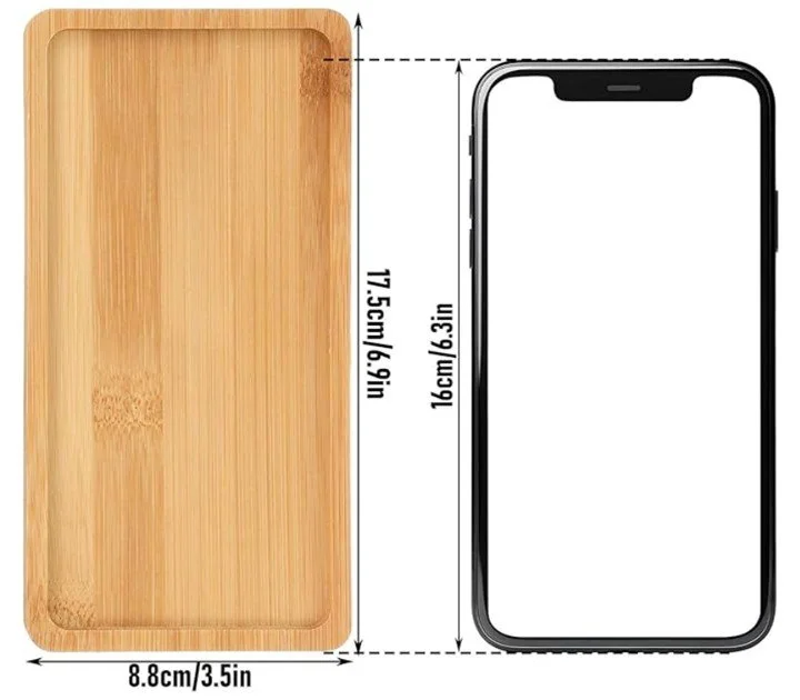 Bamboo Balm Tray with dimensions