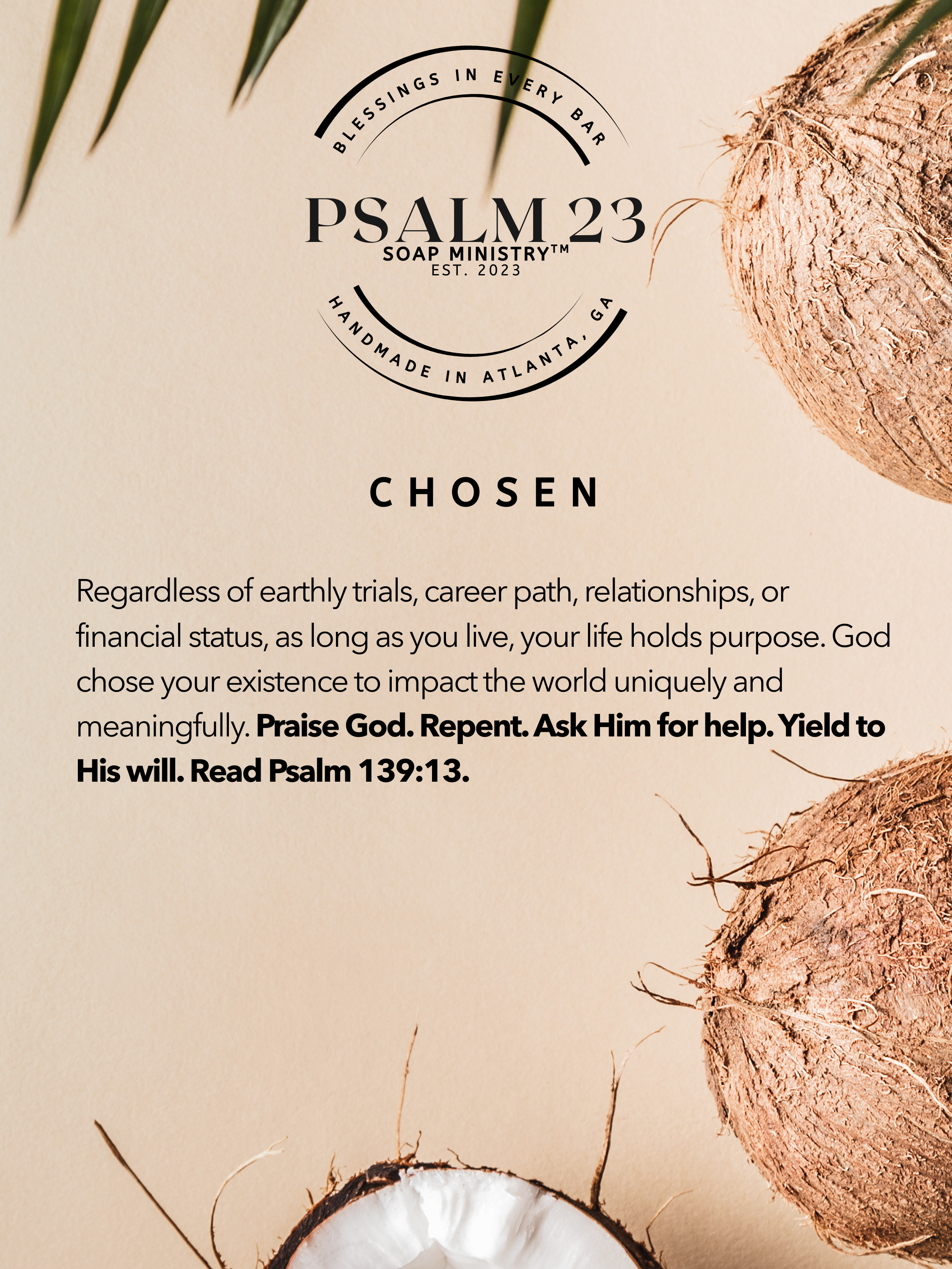 Chosen Caribbean Coconut scripture story card