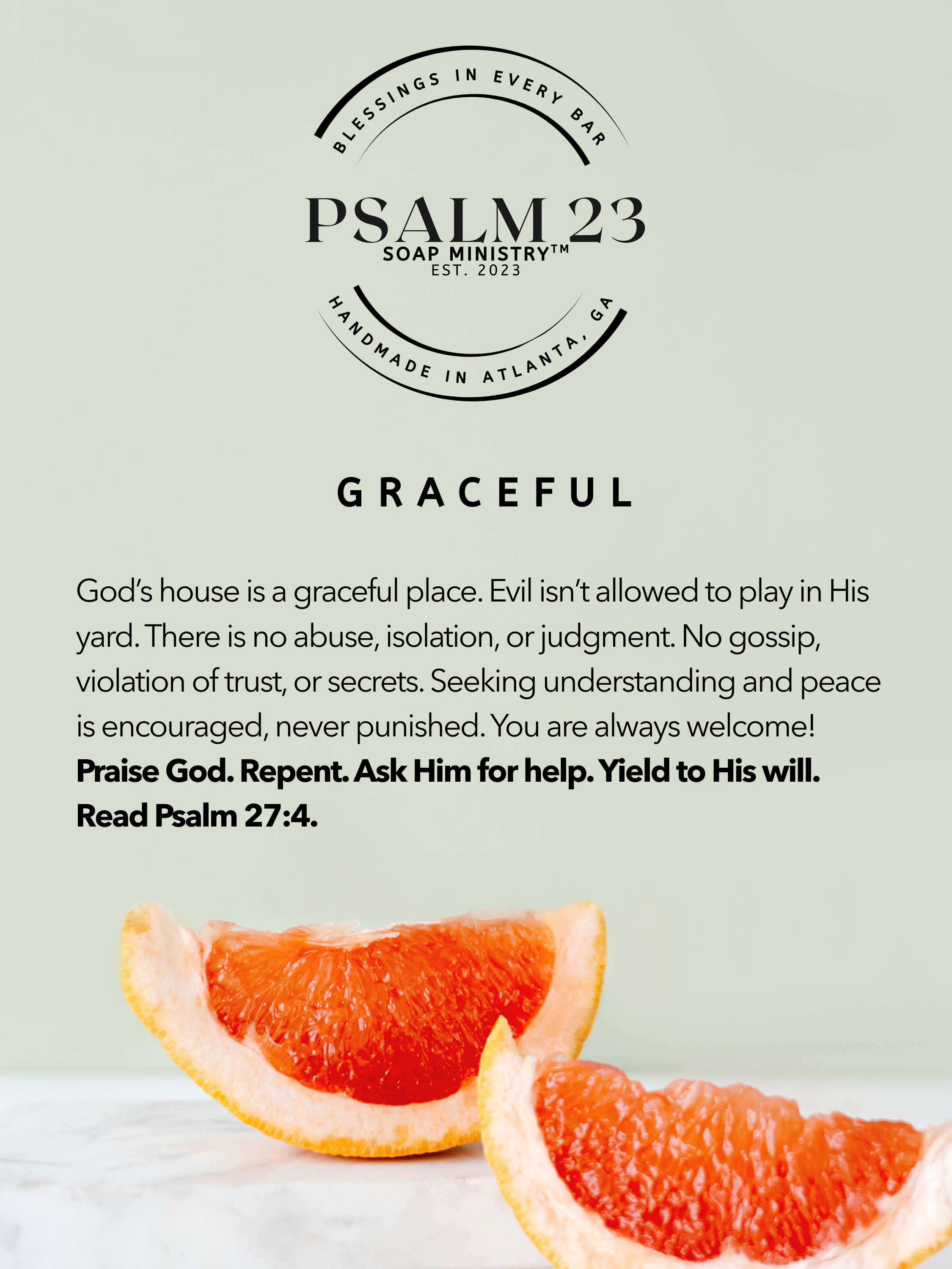 Graceful Pink Grapefruit scripture story card