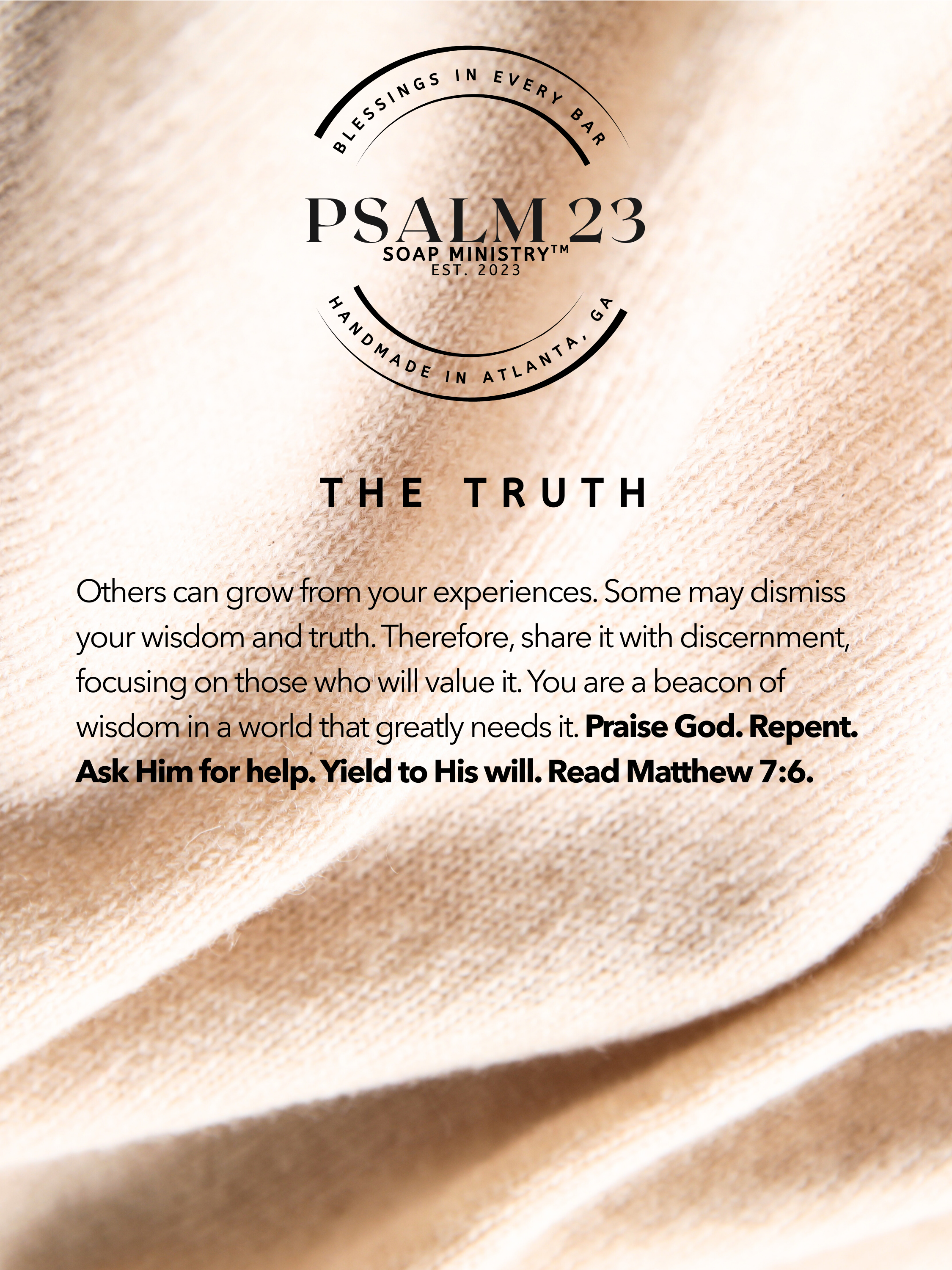 The Truth Cashmere Cream scripture story card