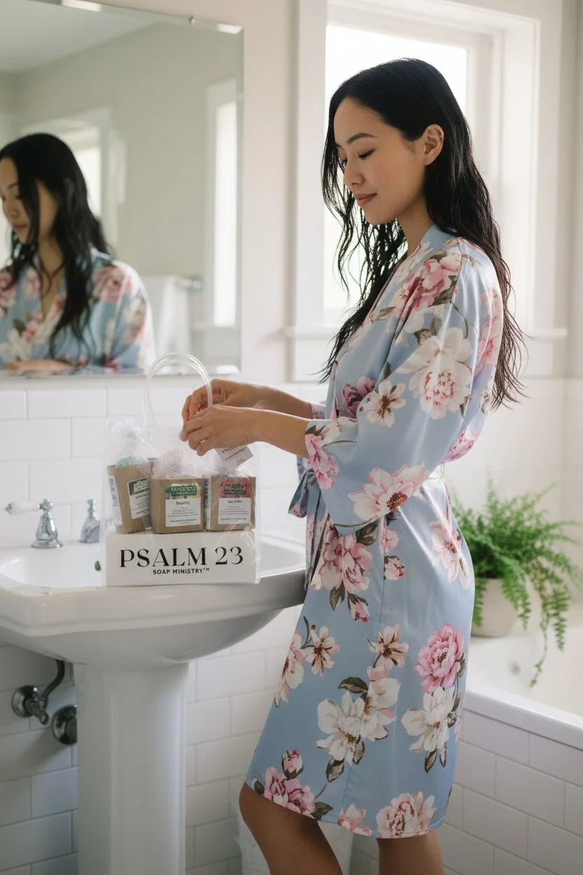 Planted with Purpose Fruits of the Spirit Gift Set on bathroom counter