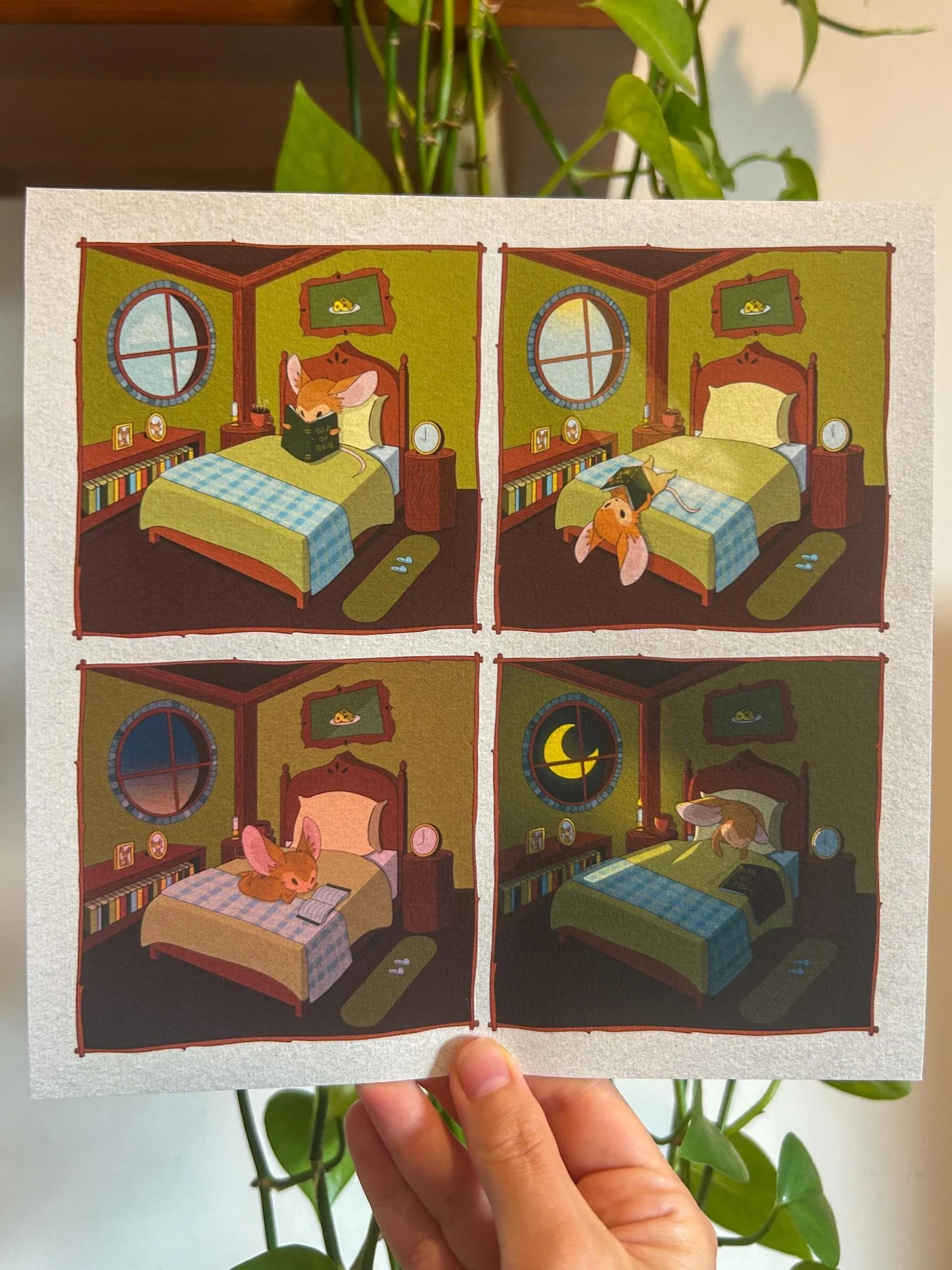 "Fritz Reading" Quadriptych Giclée Print