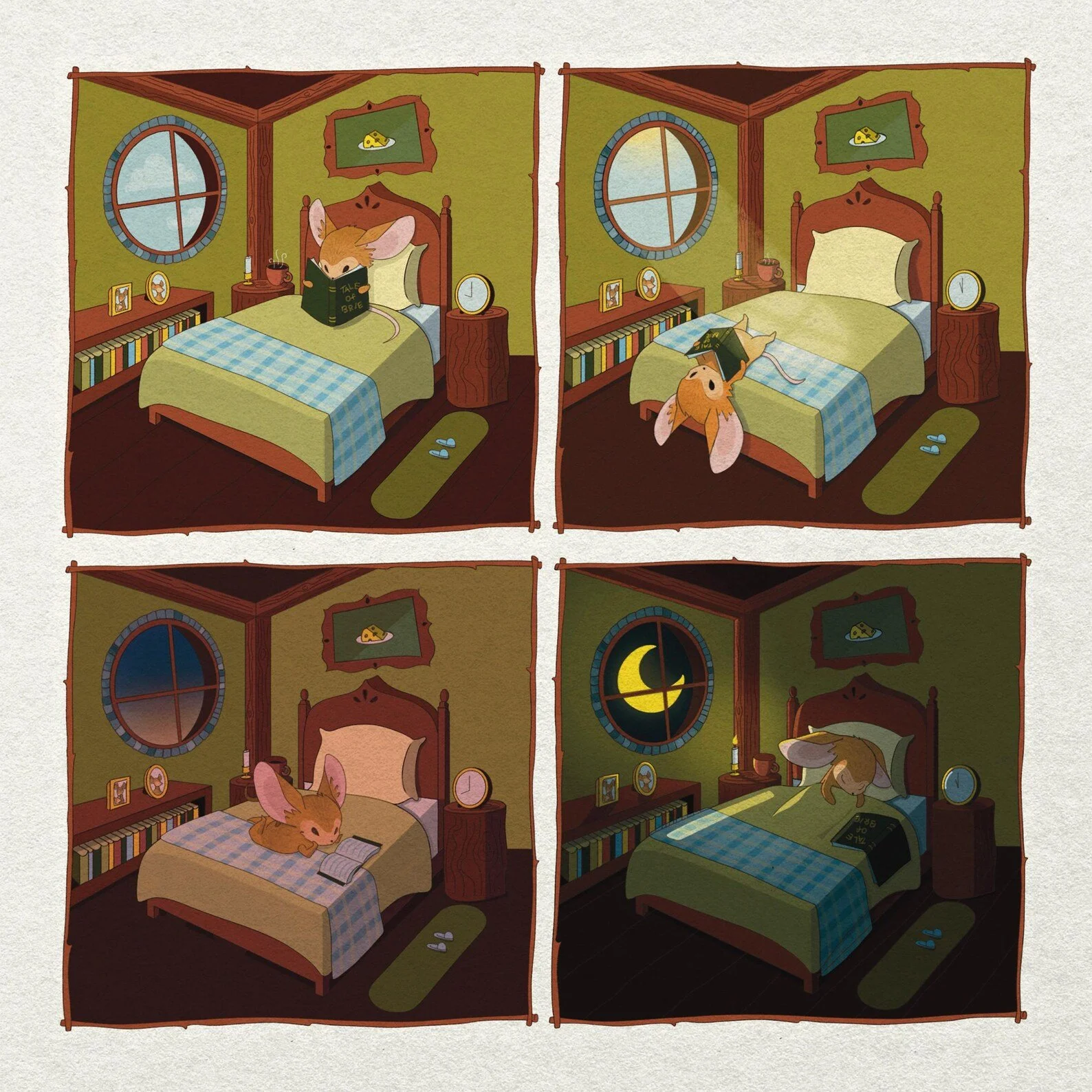 "Fritz Reading" Quadriptych Giclée Print.jpg