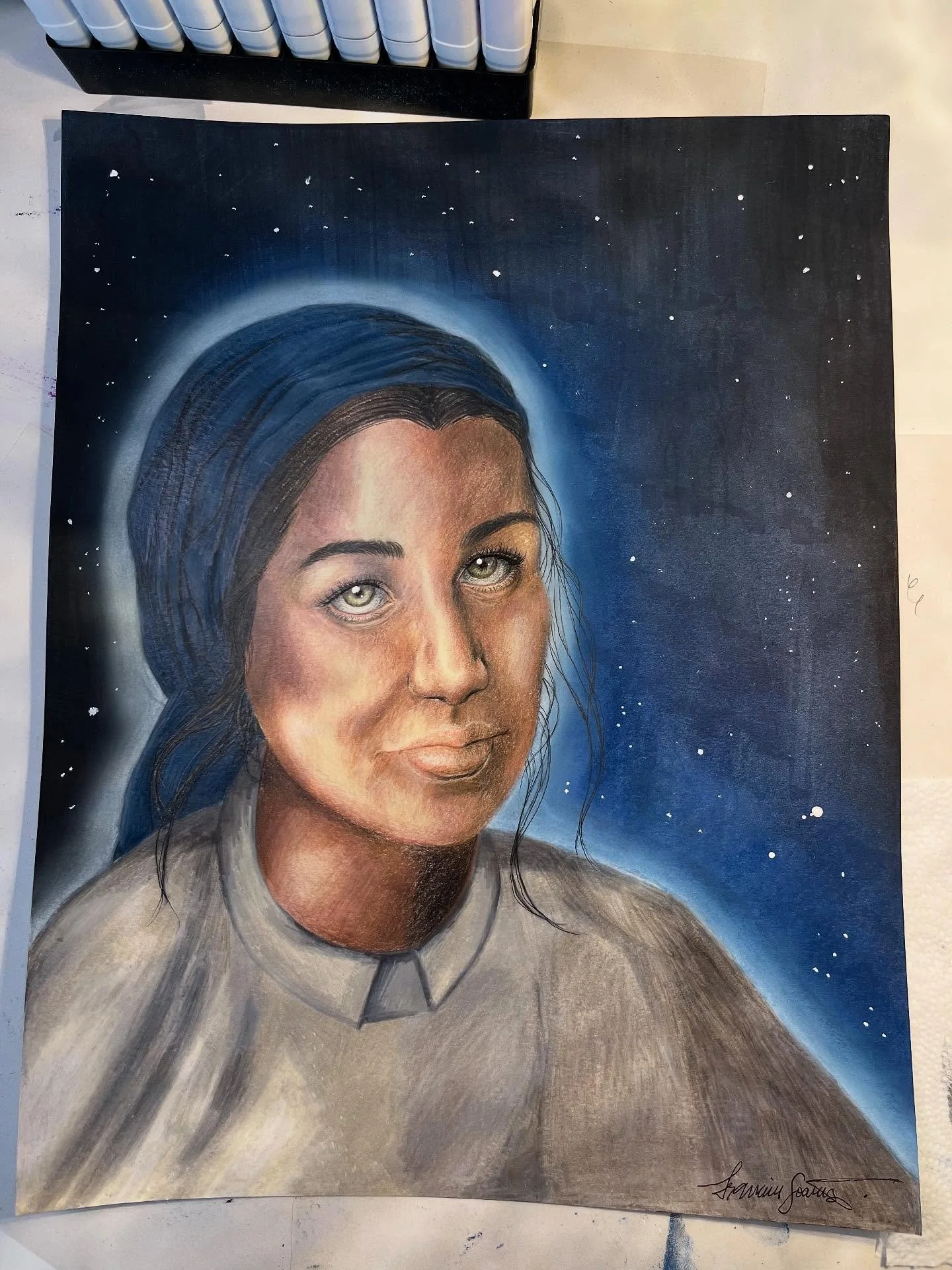 Mais um desenho finalizado e o processo desse vai direto pro YouTube 🤍🙏🏻

#losangeles #spiritual #angel #cityofangels #guardianangel #guardianangels #drawing #art #portrait