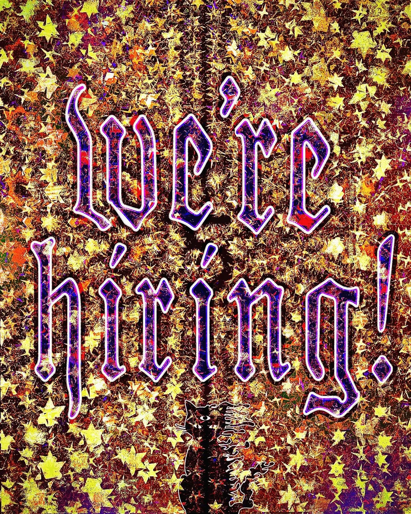 📣 calling all witches (and witch-adjacent), it&rsquo;s the moment you&rsquo;ve all been waiting for: 

we are hiring

Drop us a line and fill out the lil form on our site  or text us or idk seance us your info 🕯️#slayance

Oh, what&rsquo;s that? Wh