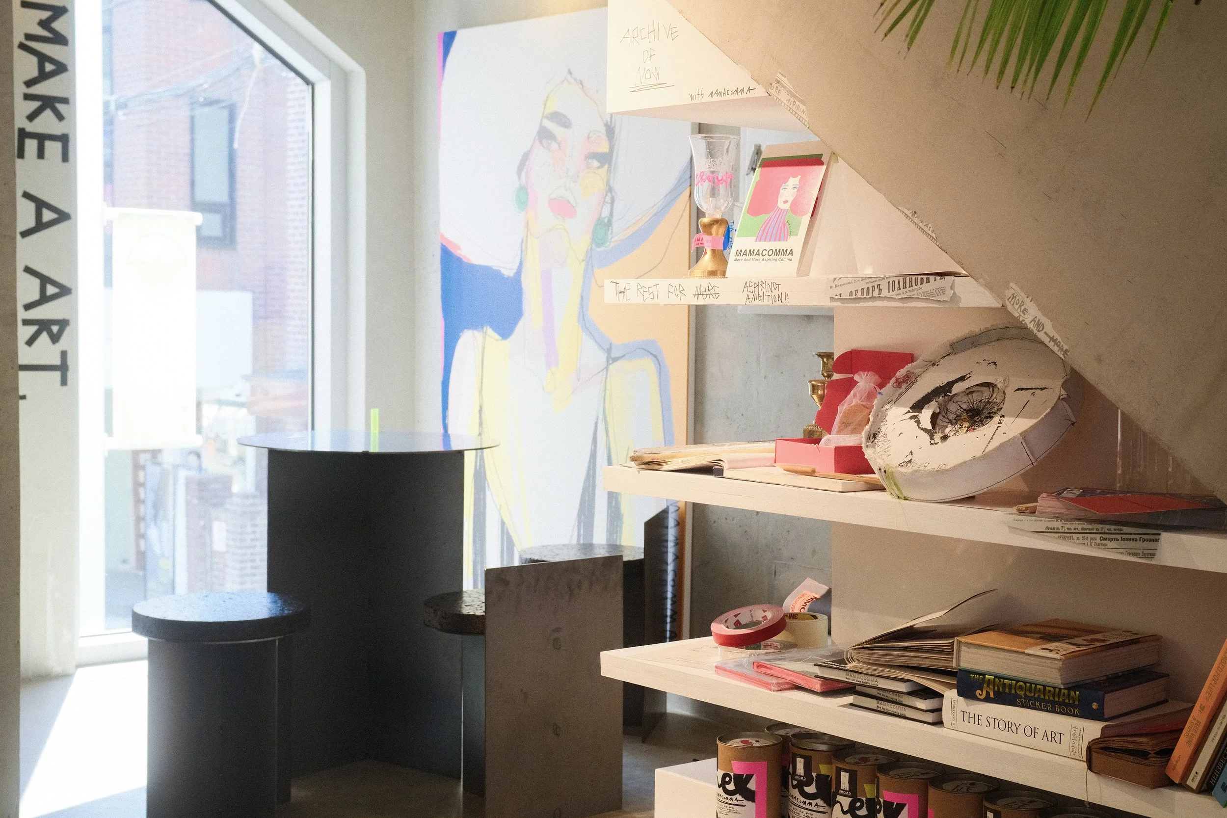 Interior of themed art studio cafe in Seongsu Seoul