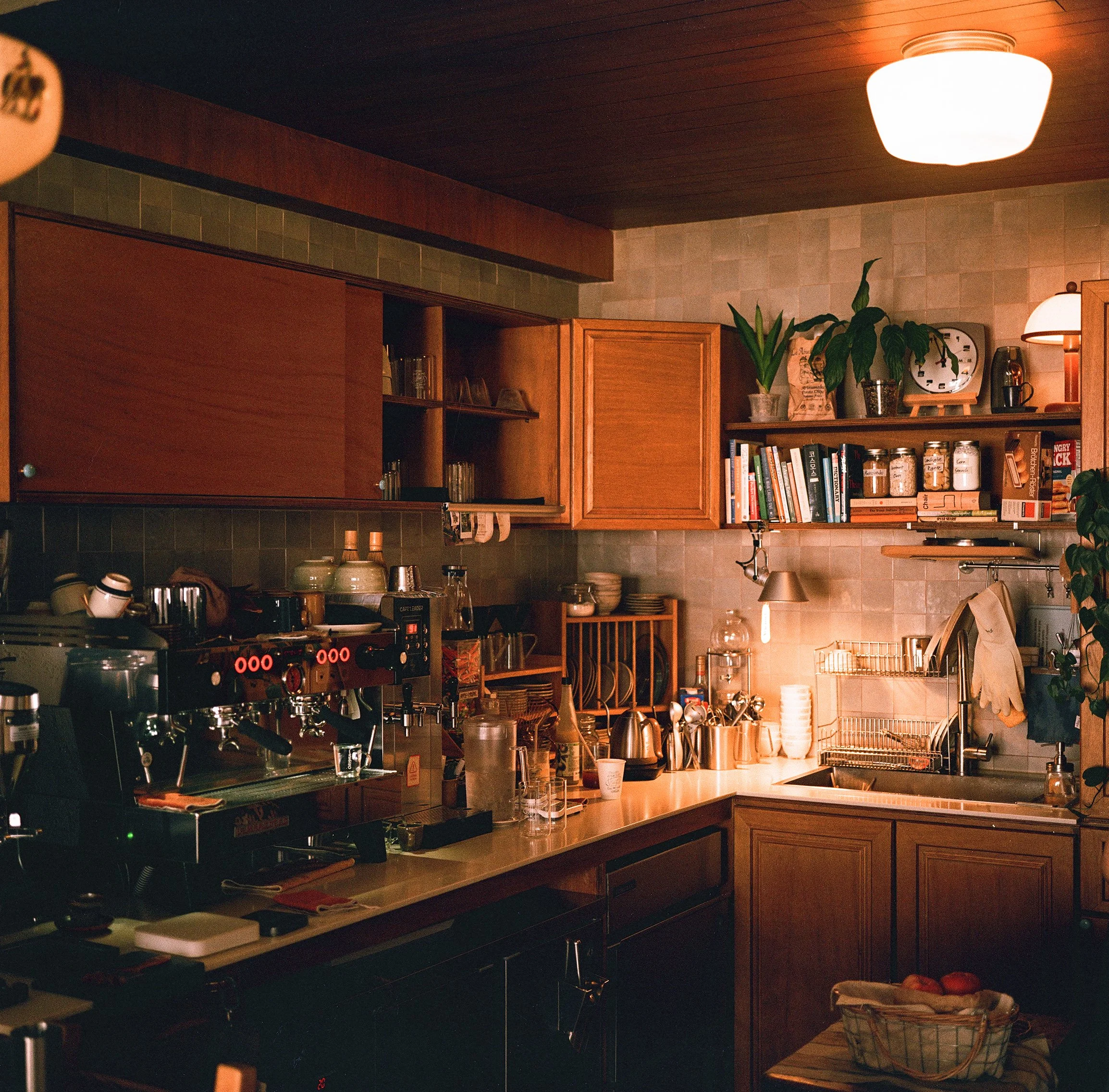 Film phot in a small Seoul Cafe