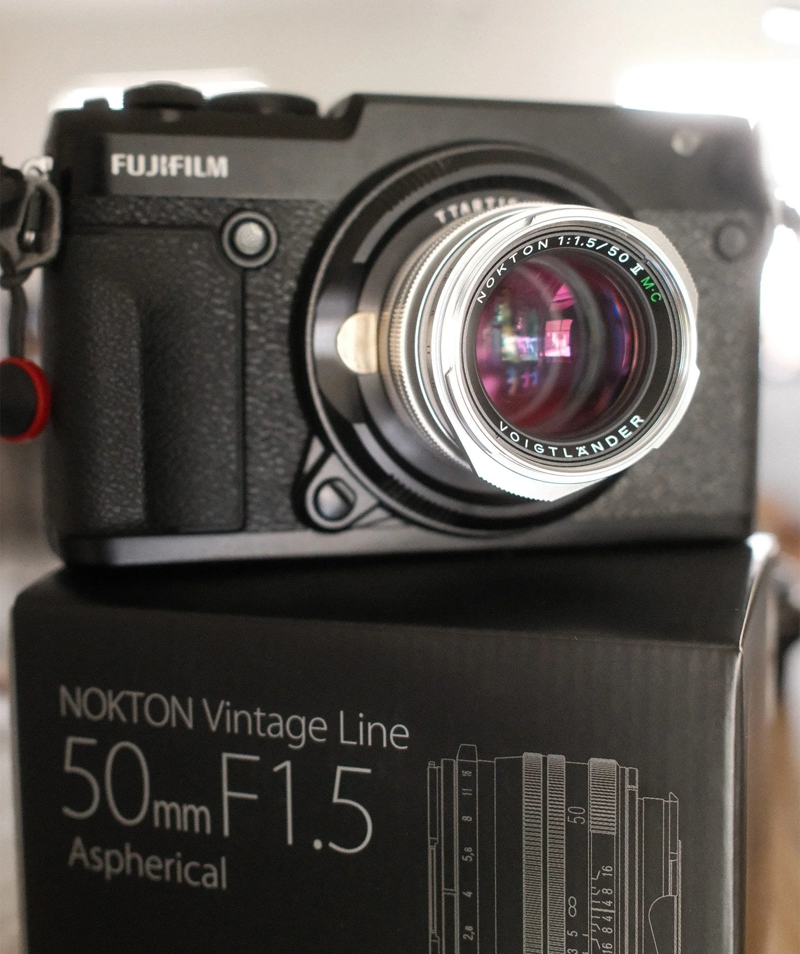 Fujfilm GFX 50R with TTArtisan’s M to G adapter used to adapt Voigtlander’s Nokton 50mm f1.5 II