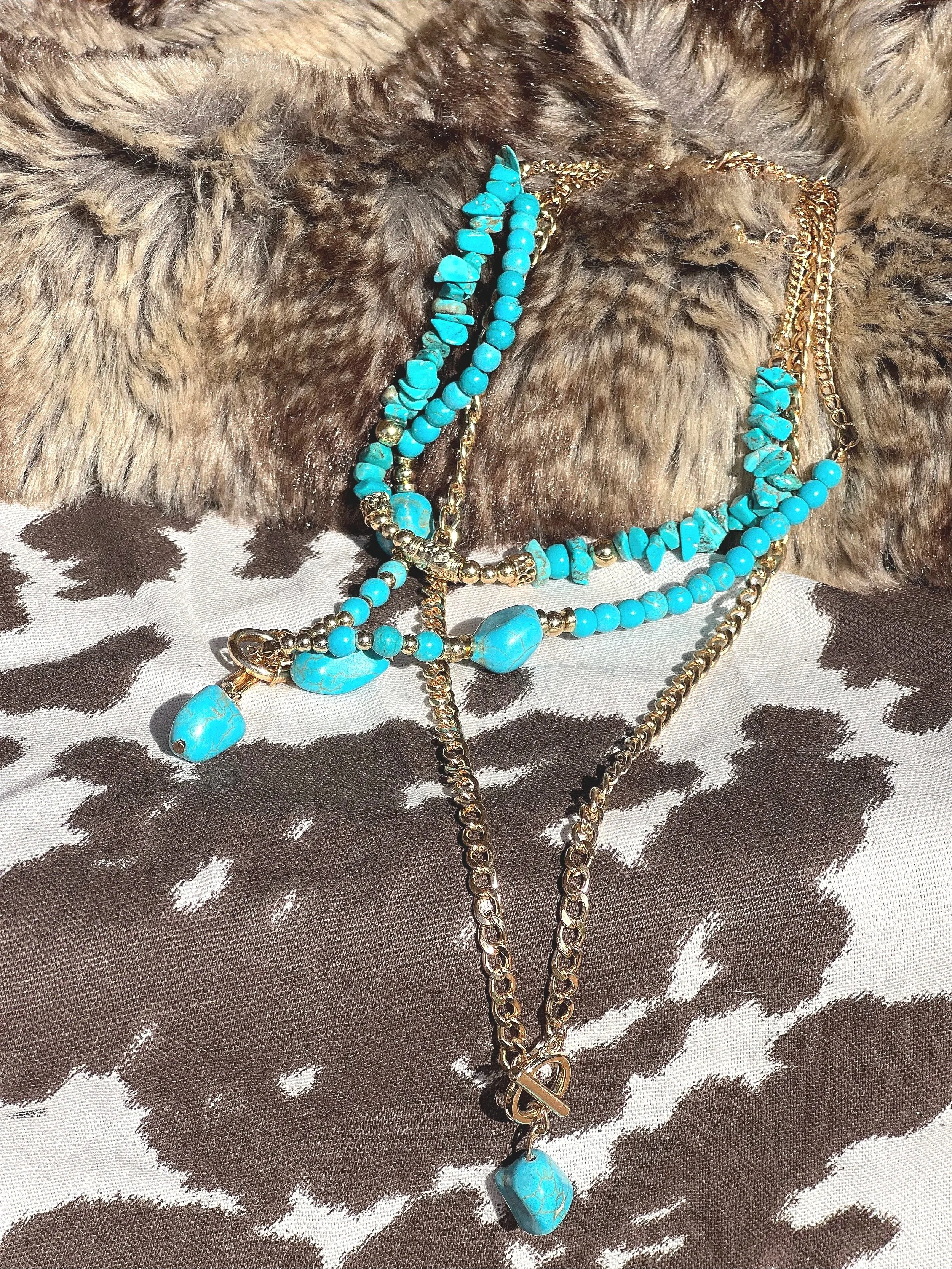 Triple Layer Turquoise Necklace