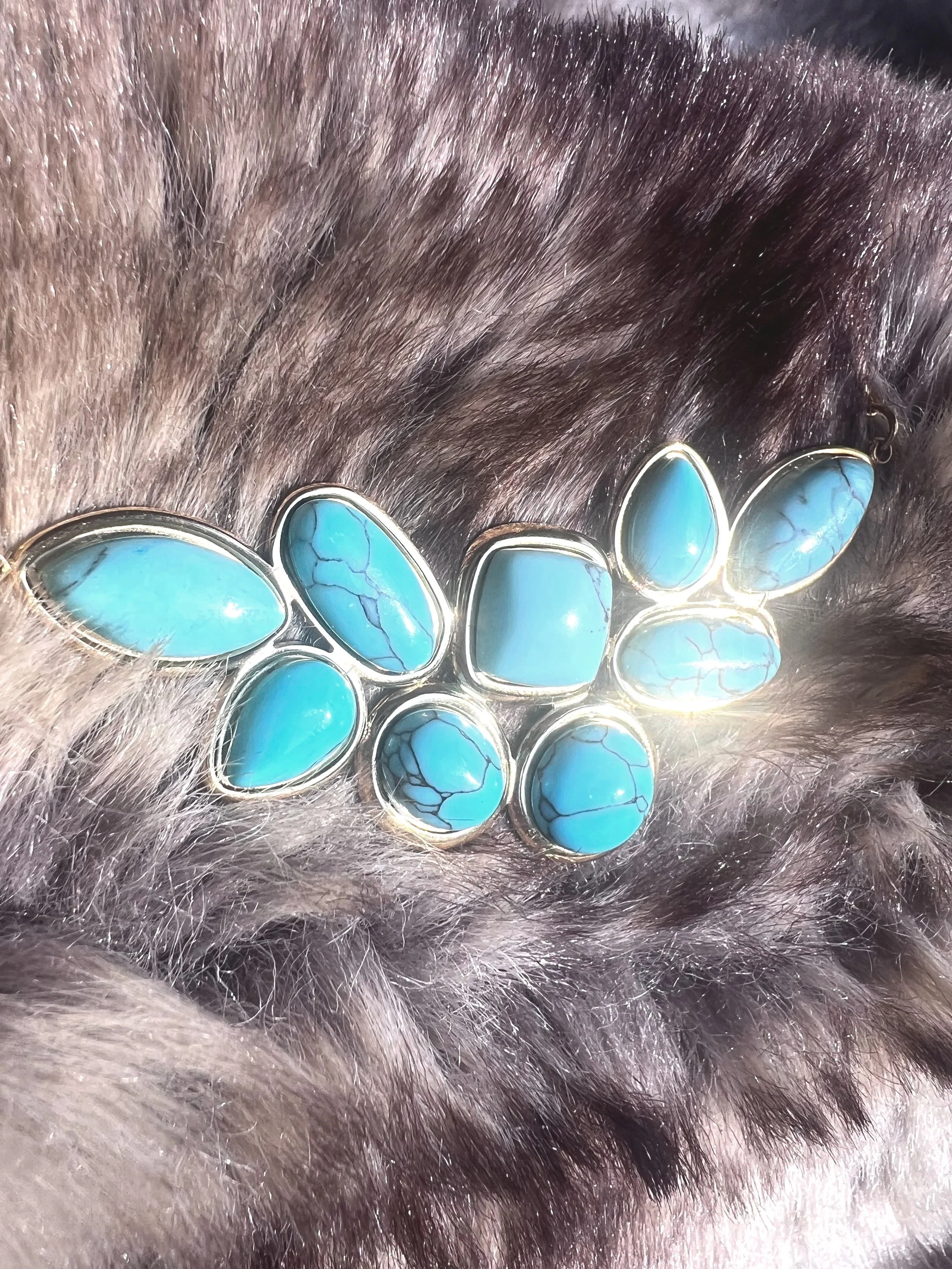 Turquoise Cluster Necklace